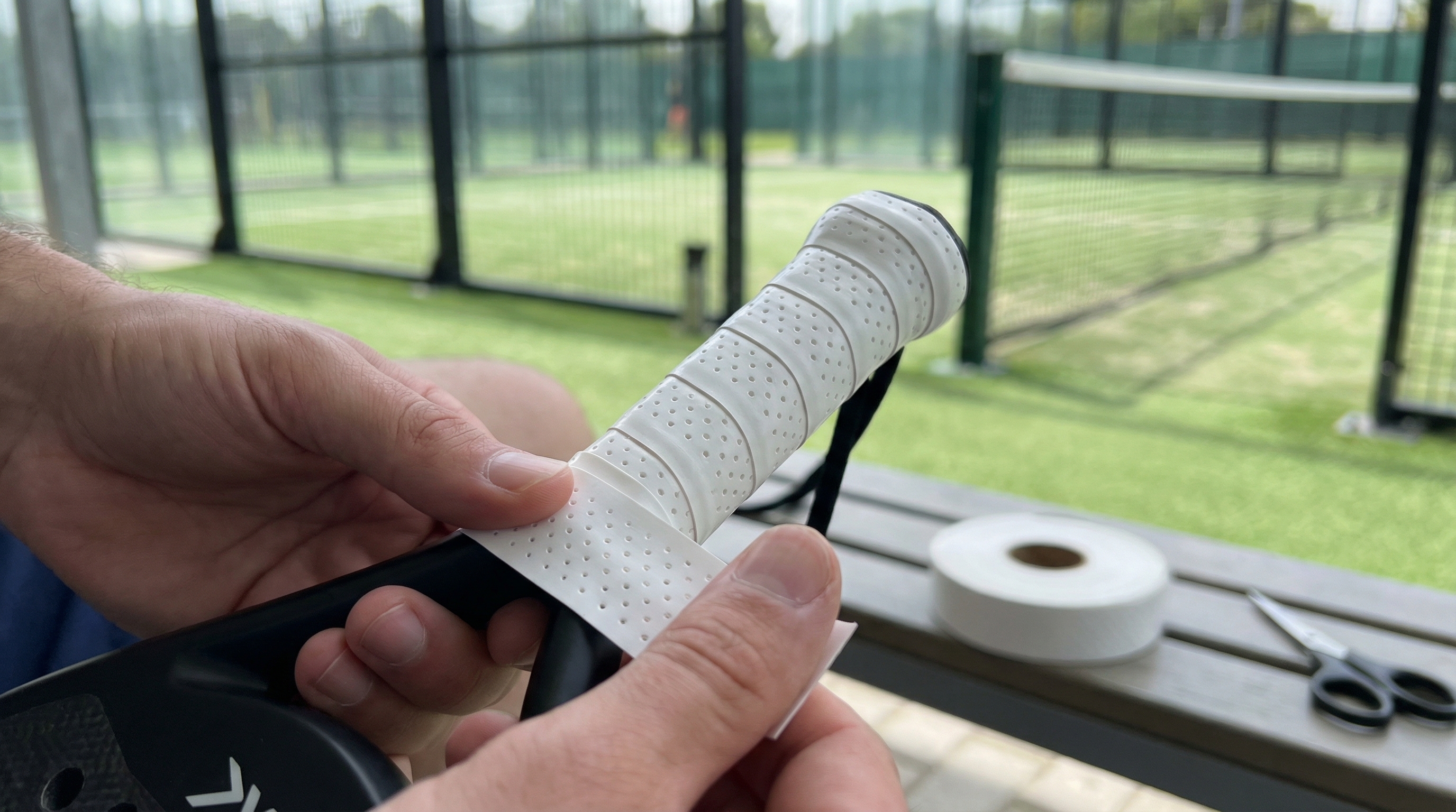 padel racket overgrip wrapping technique