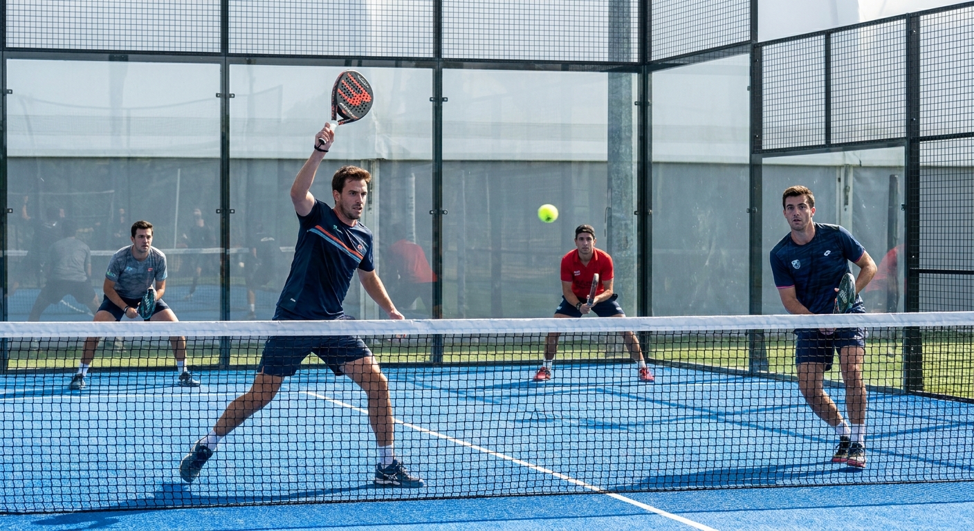 padel court tactical rally action