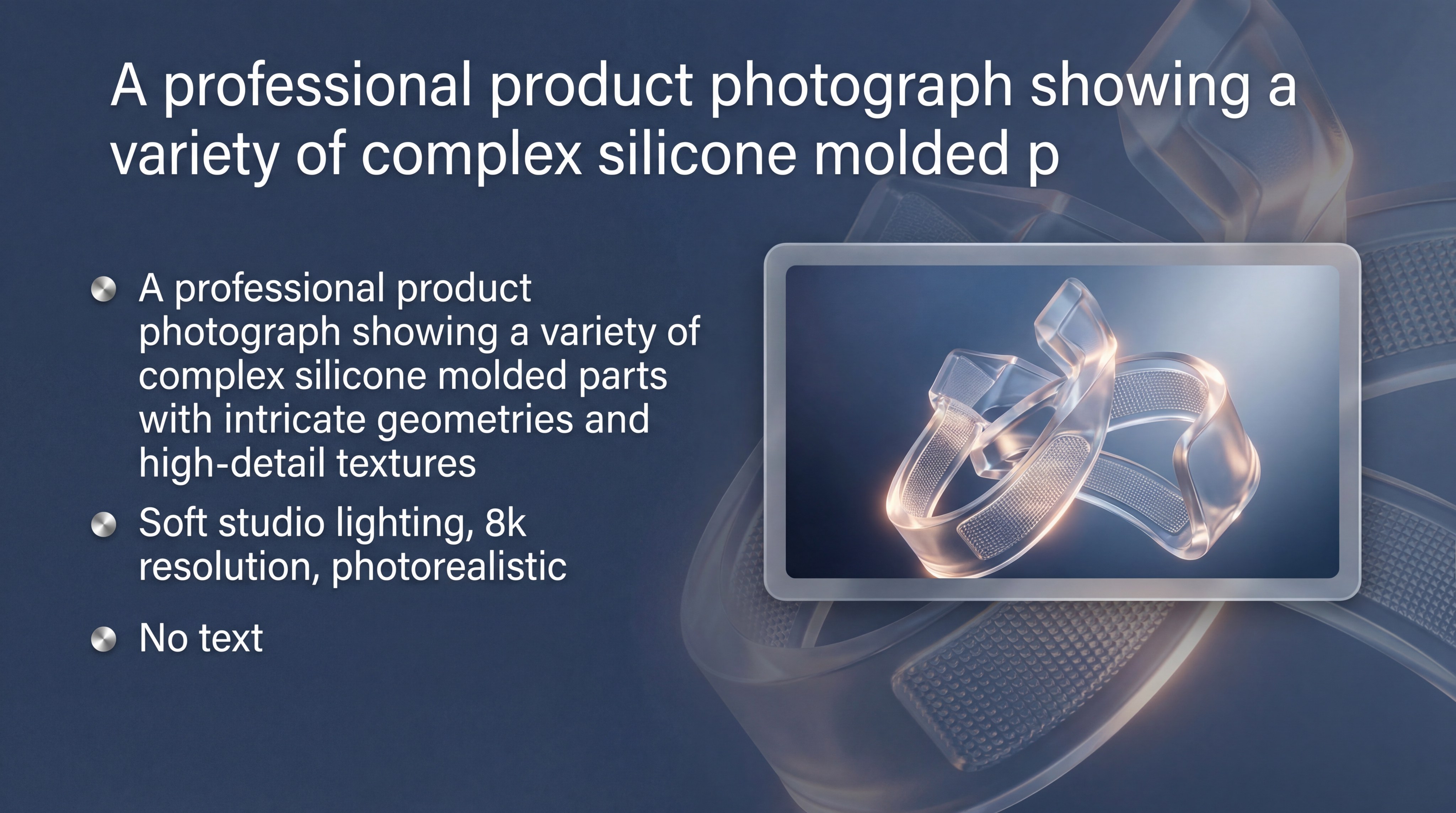 variety of complex silicone molded parts