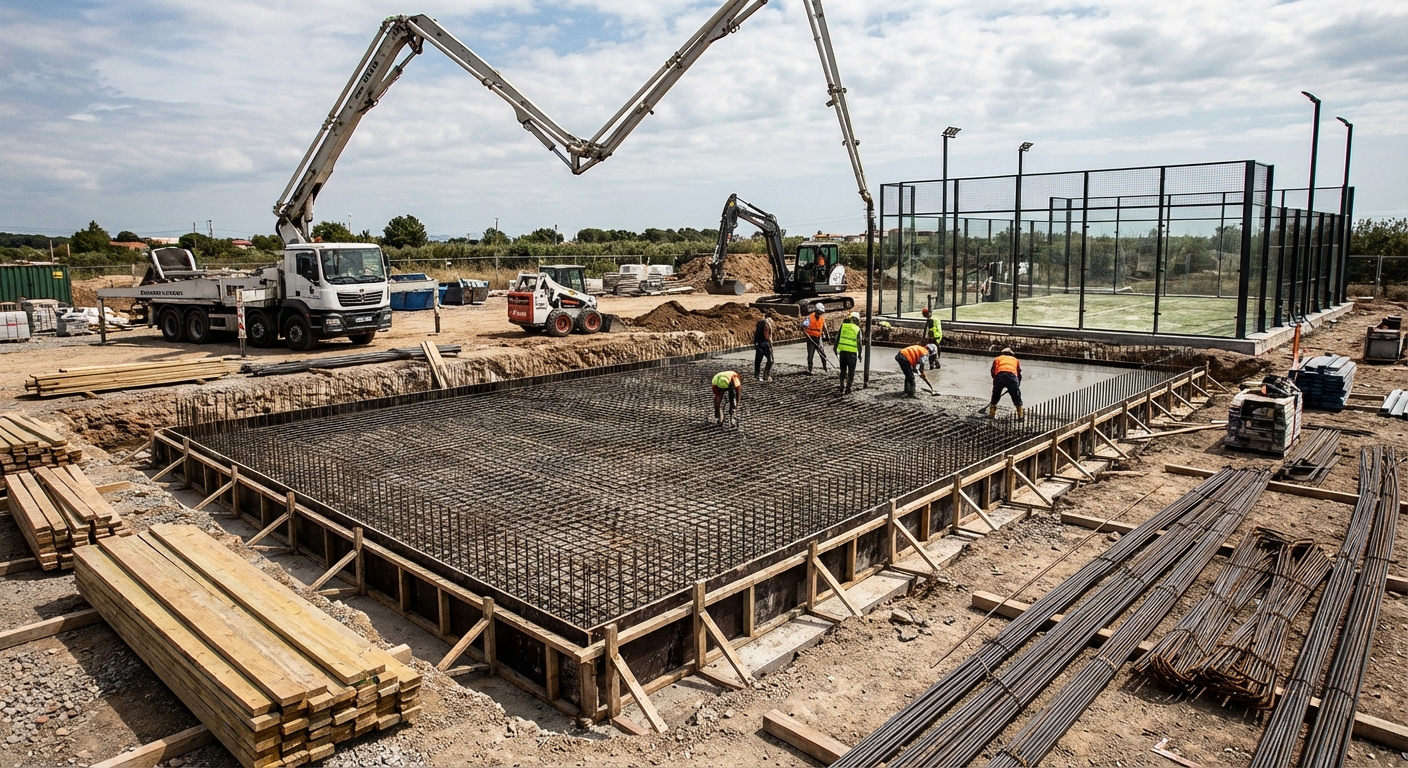 padel court foundation construction