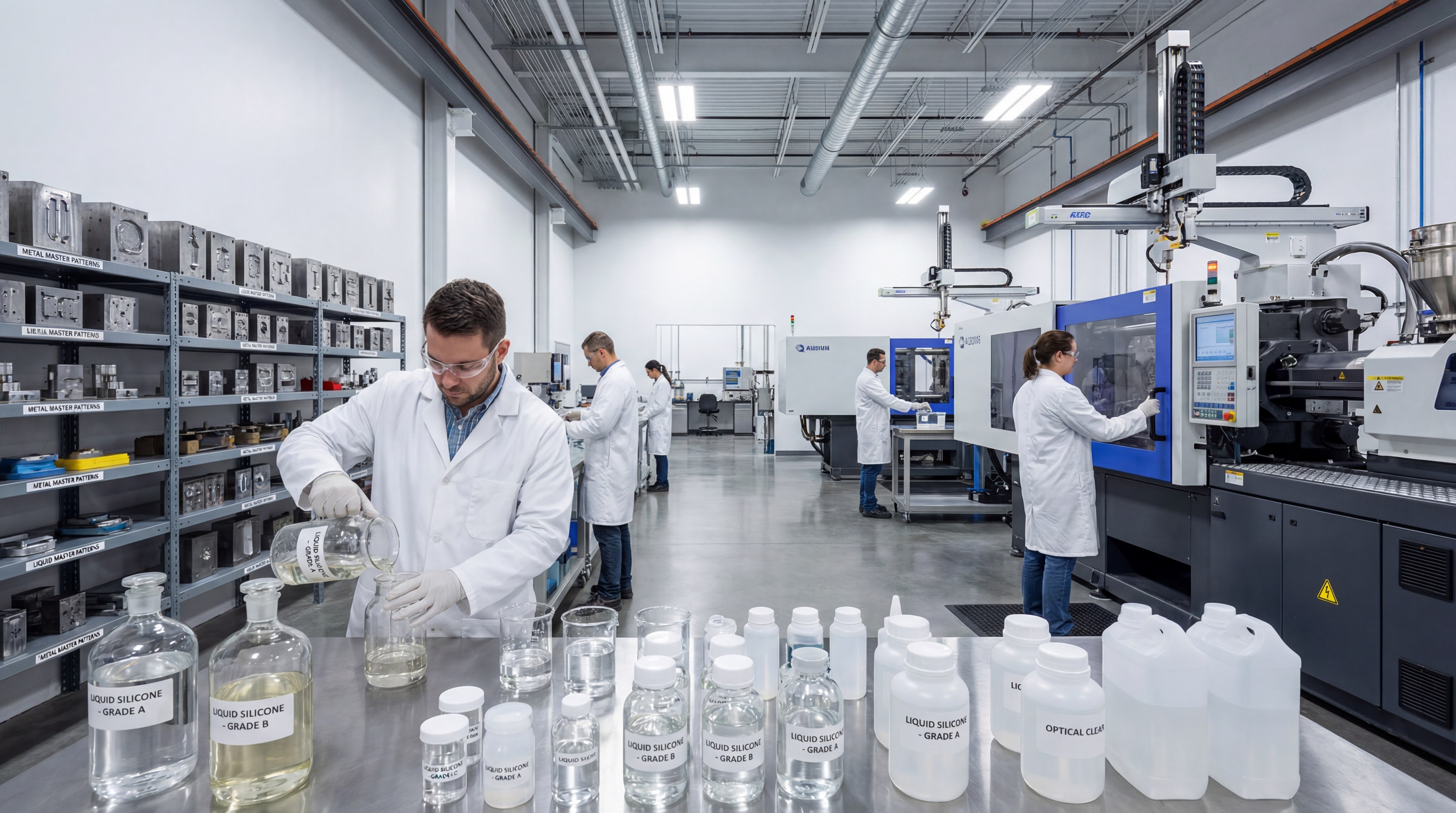 Industrial silicone laboratory scene