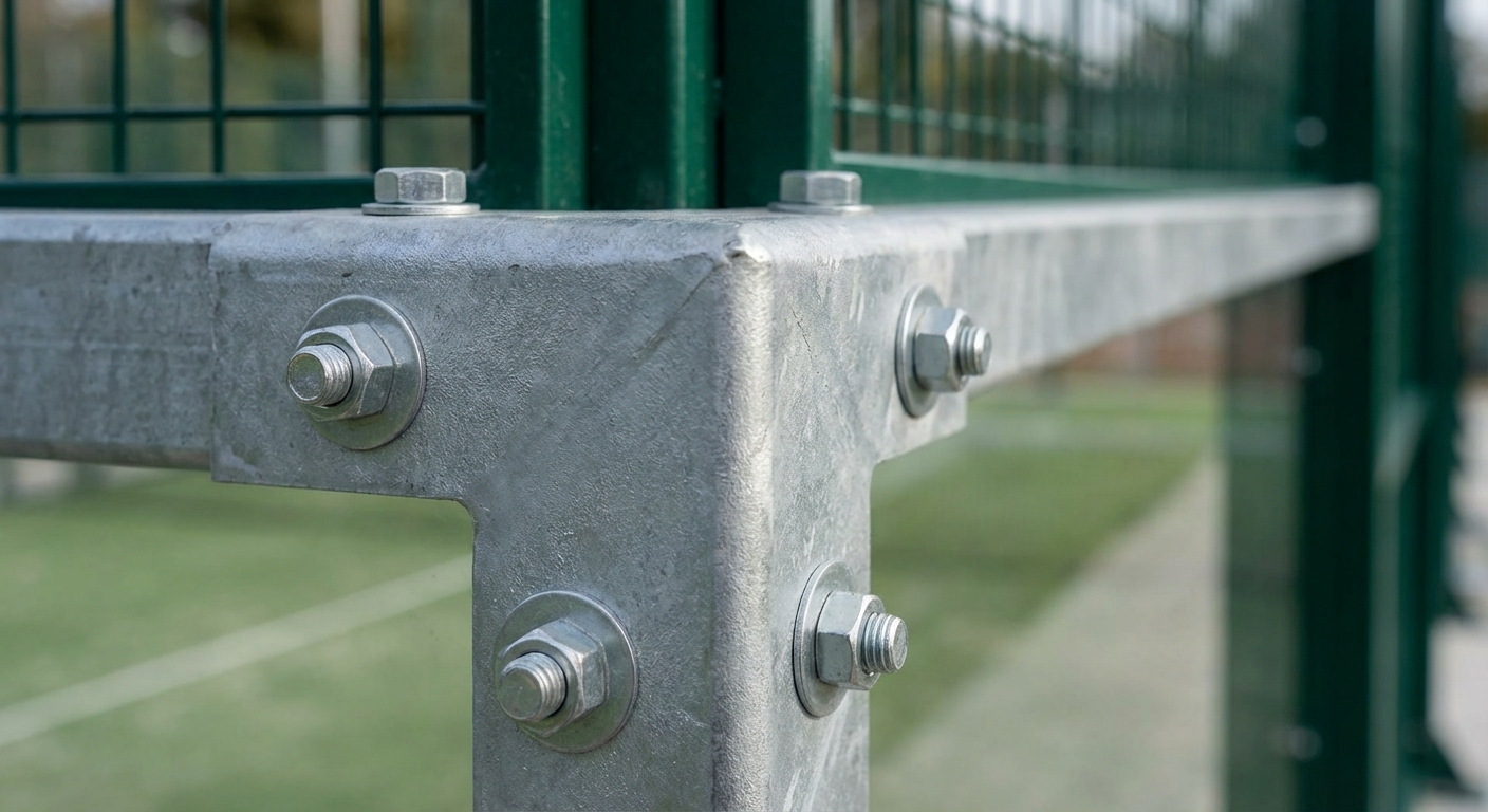 galvanized steel padel court joint
