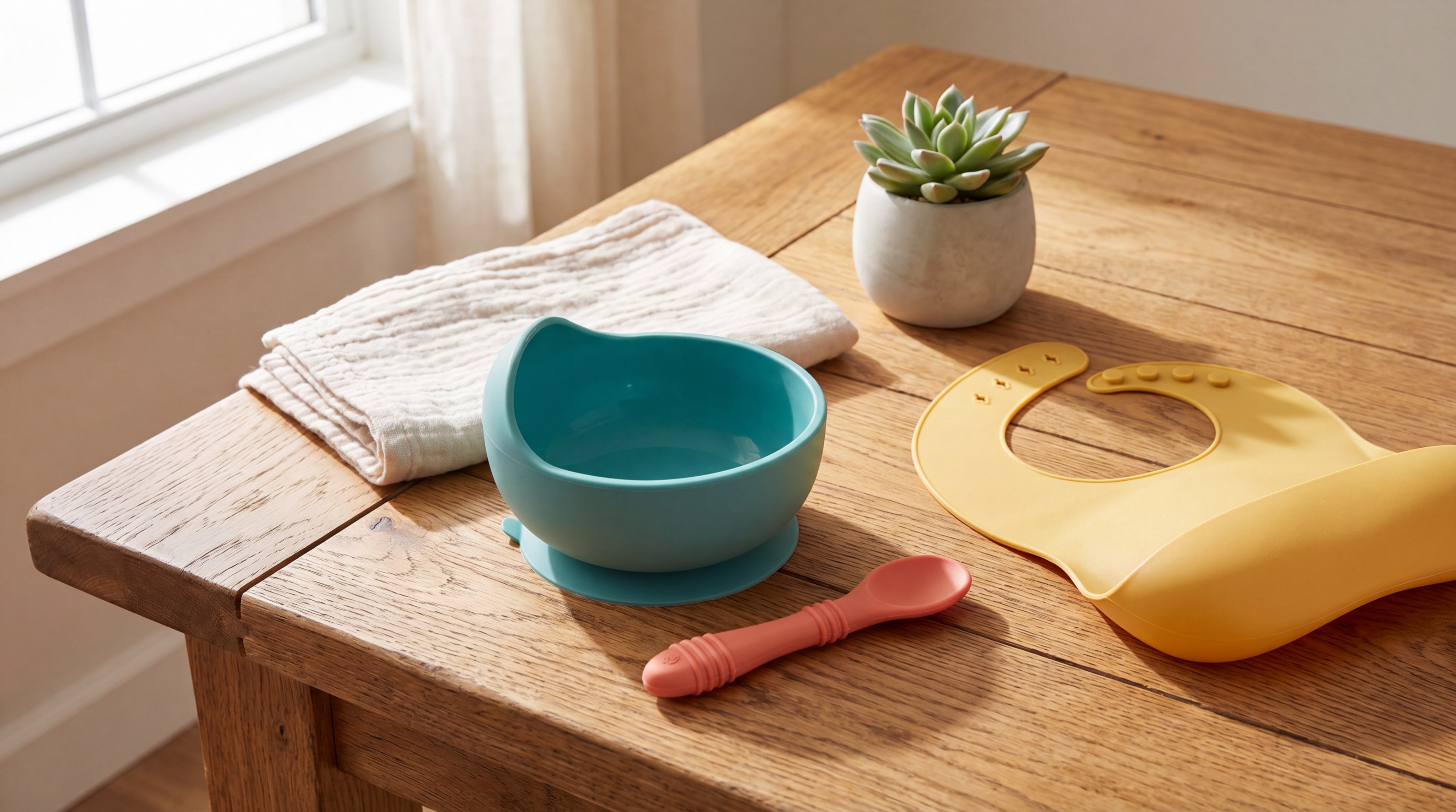 Silicone baby feeding products lifestyle shot