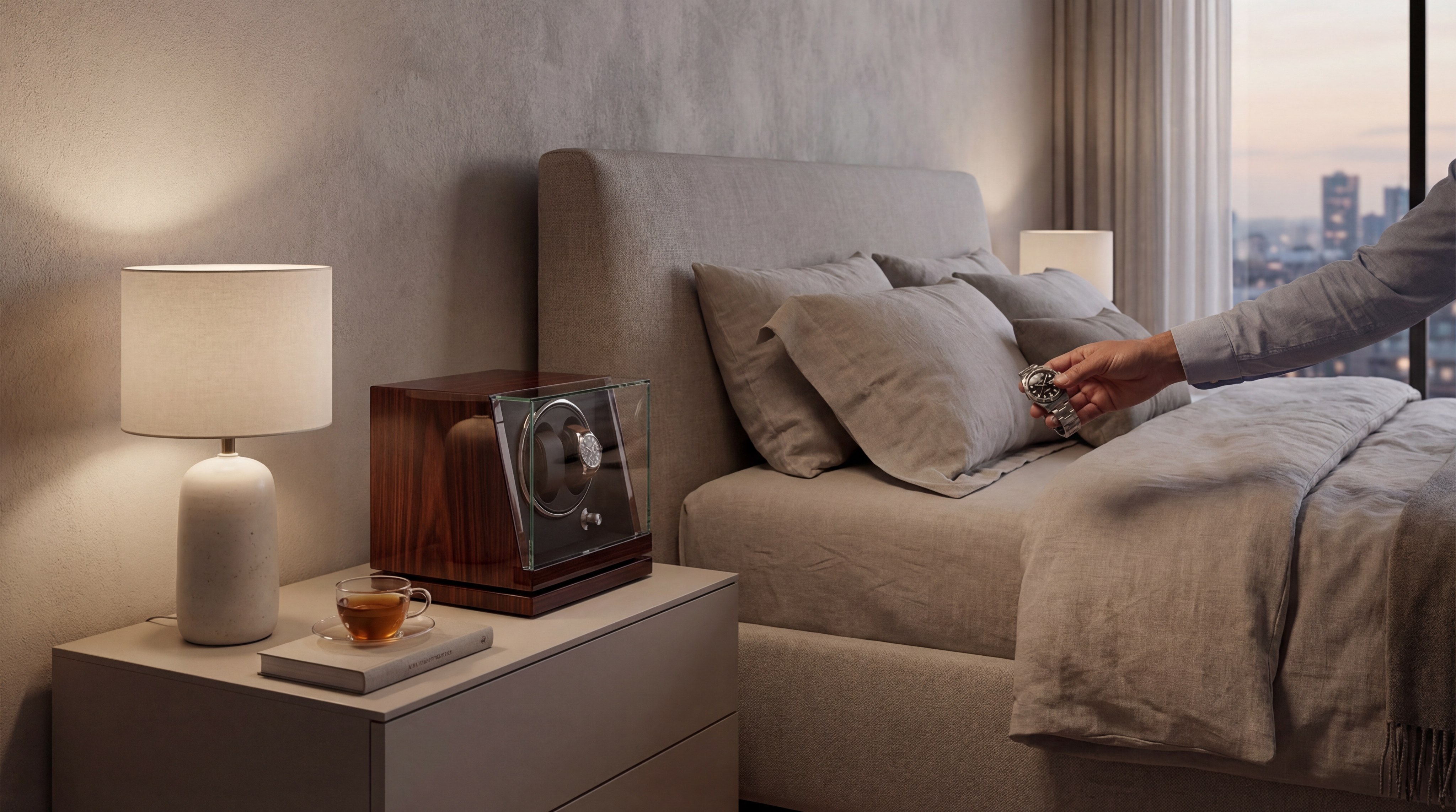 Silent Luxury Watch Winder in Modern Bedroom