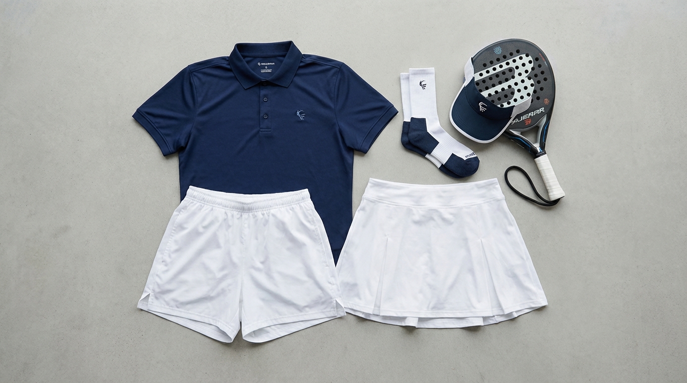 flat lay of clean padel clothing