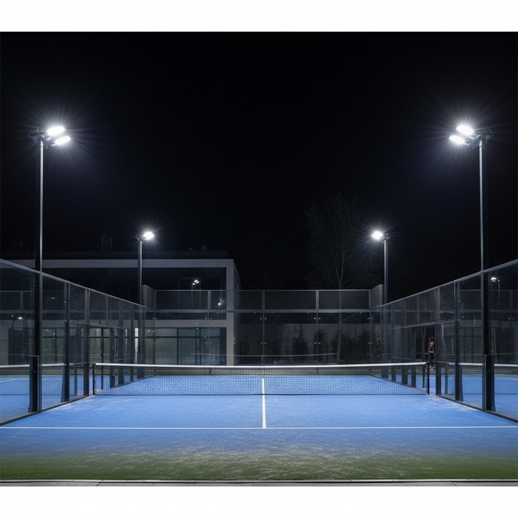 padel court night shot