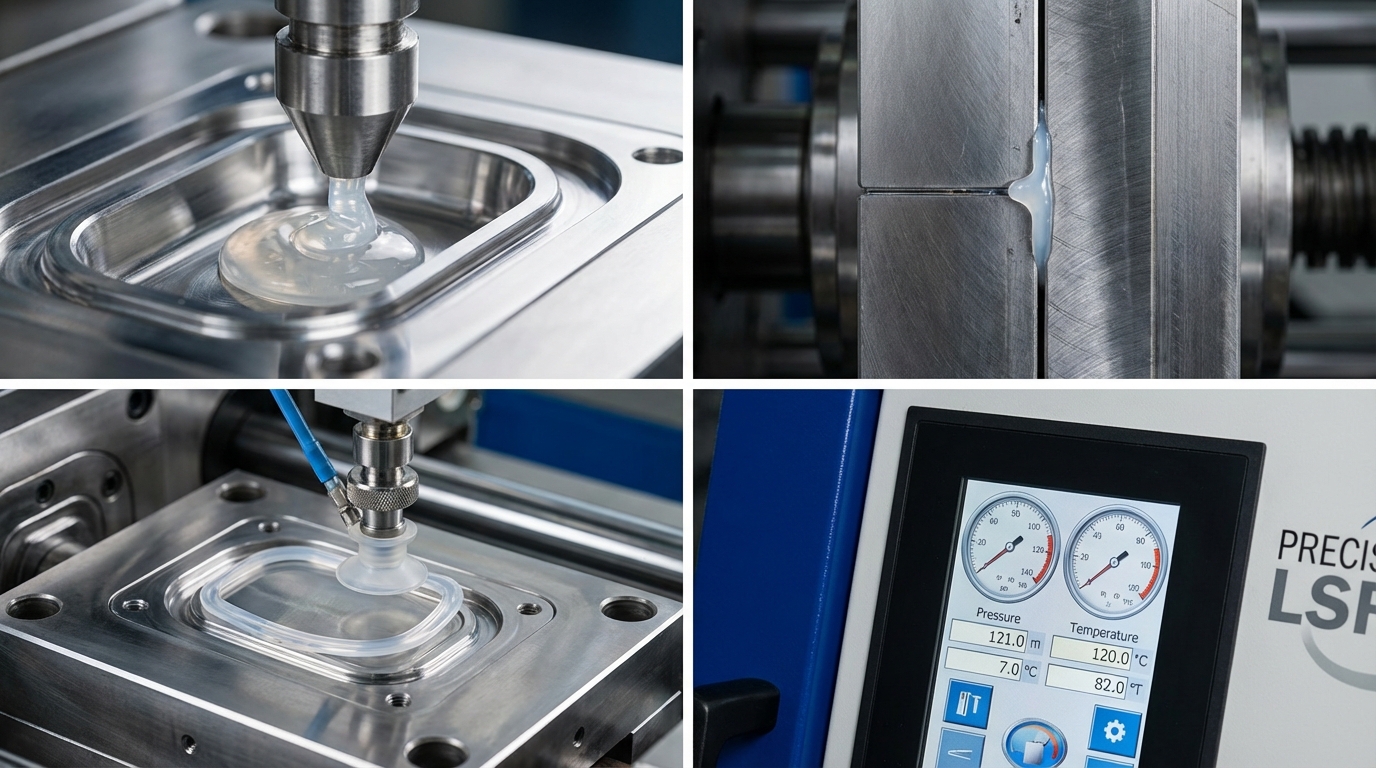 Precision LSR molding machine processing high-purity silicone materials