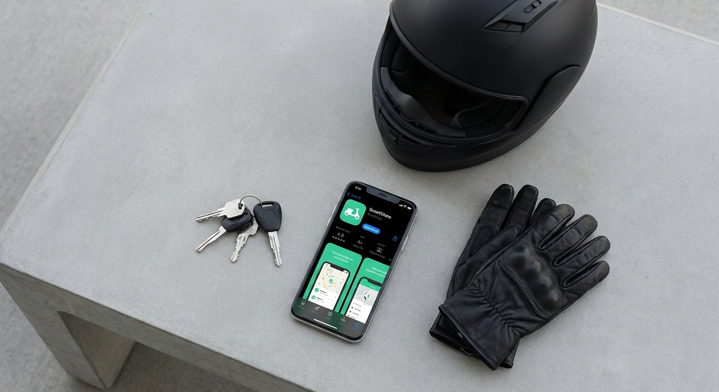 Mobile Scooter Lifestyle Flatlay
