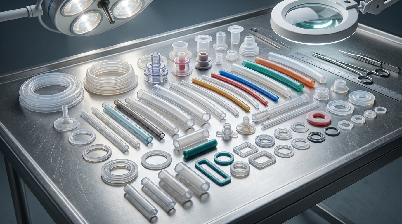 Medical silicone components macro