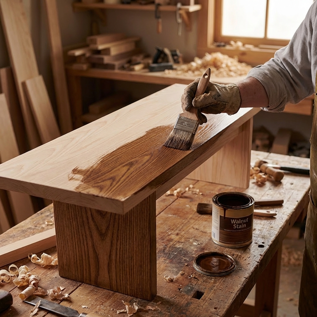 woodworker staining bench scene index 6.jpeg