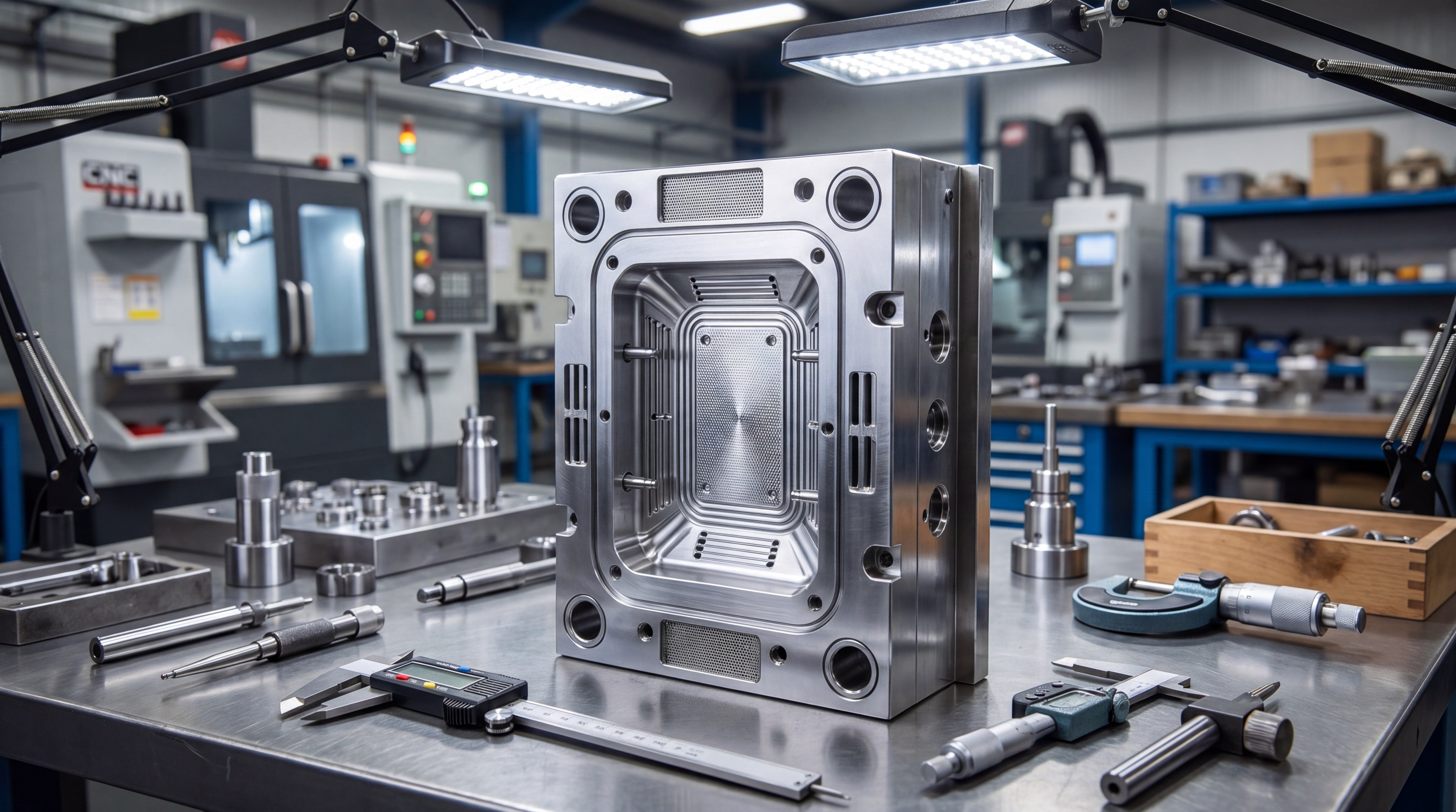 Steel mold closeup
