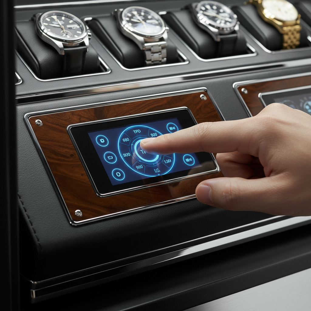 Luxury watch safe winder control panel
