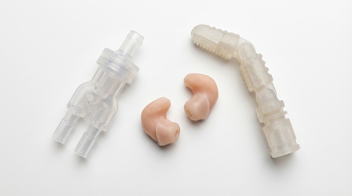 3d printed silicone applications flatlay