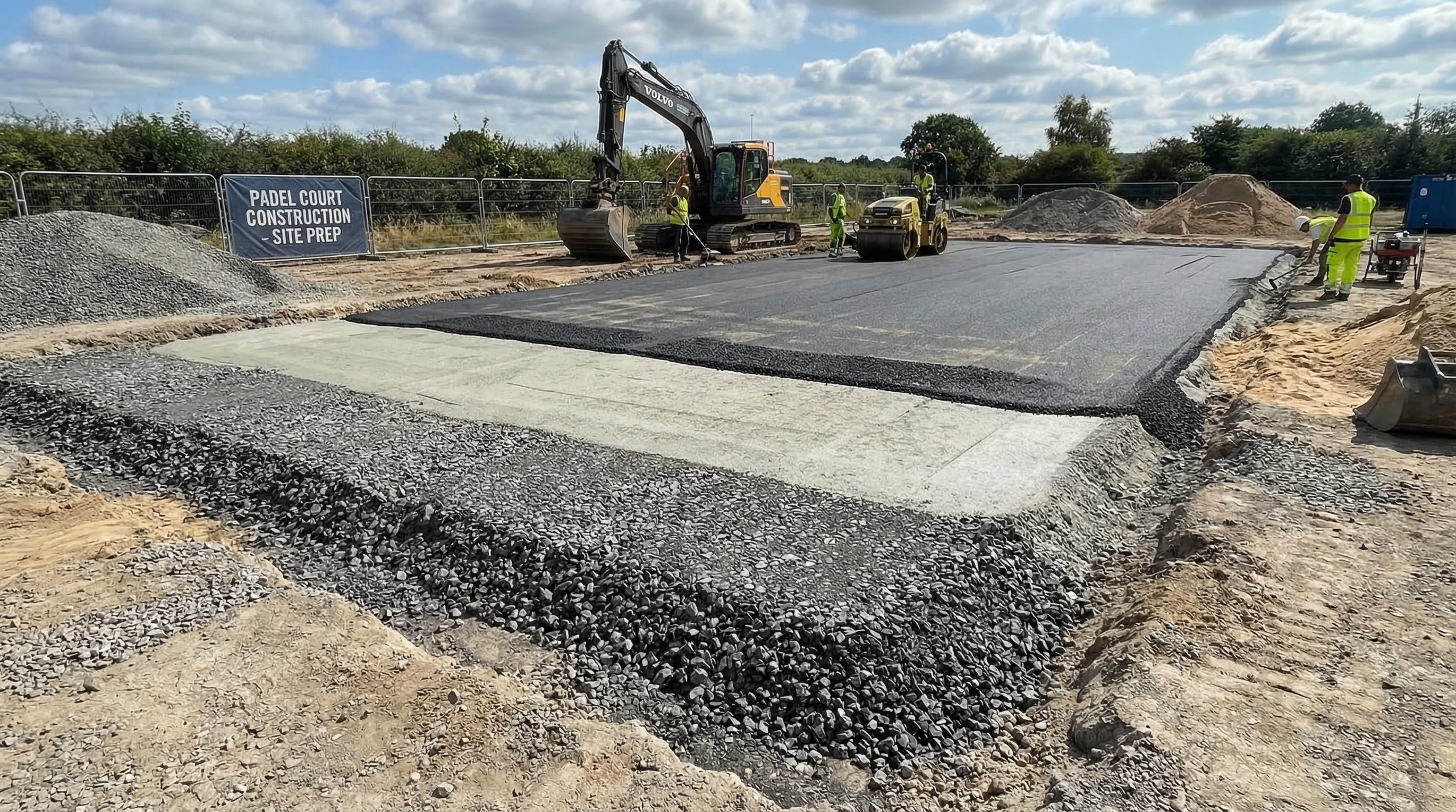 padel court construction base layers