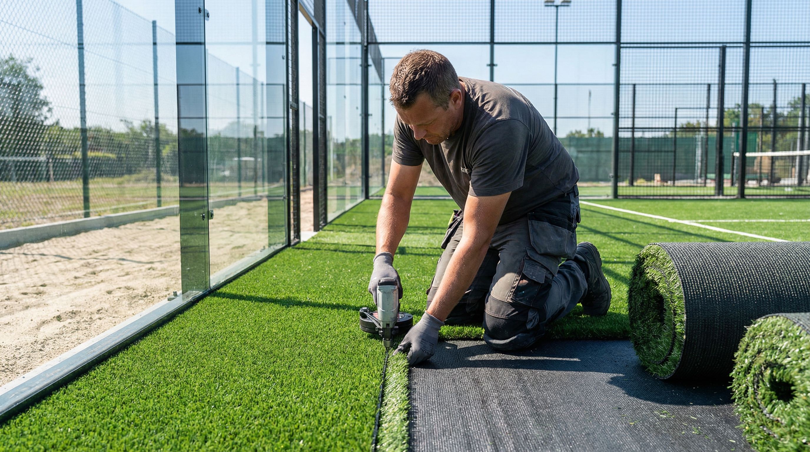 padel court turf installation