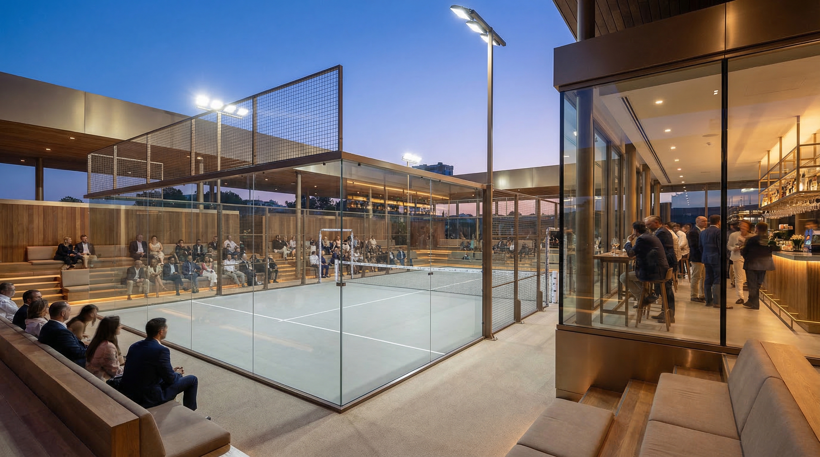 luxury padel court panoramic