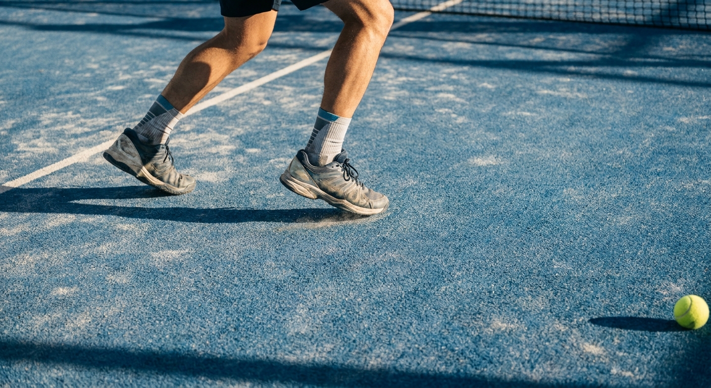 padel player footwork stance