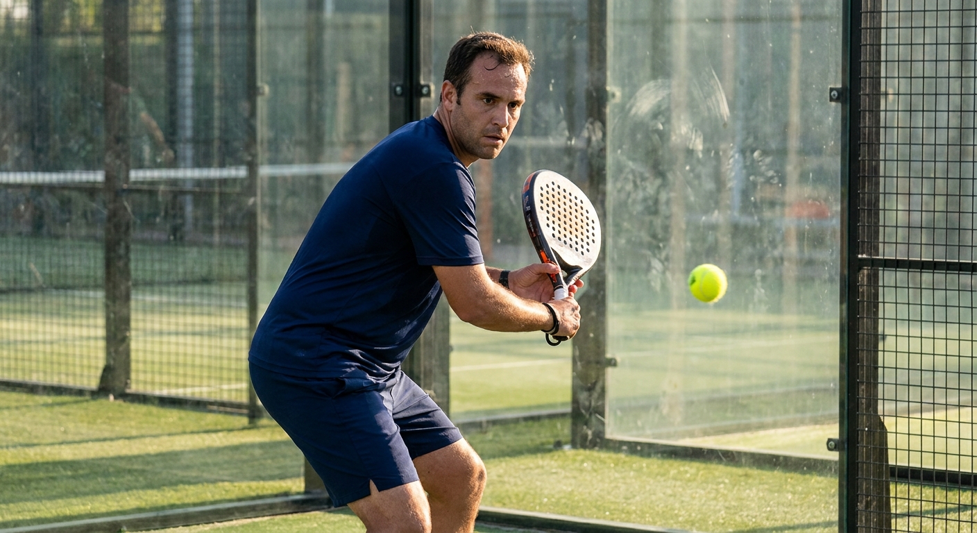 padel player backwall return