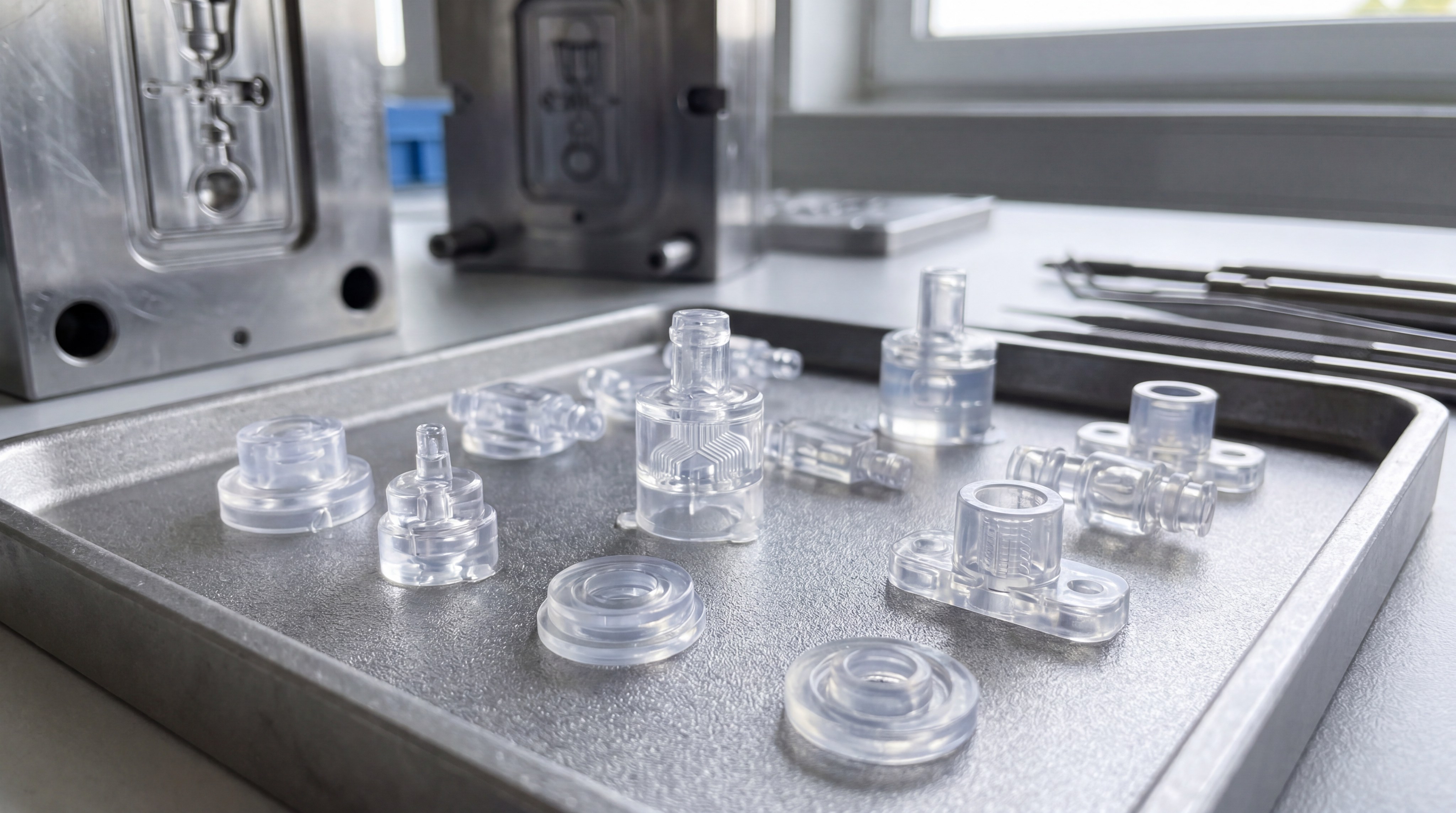 medical silicone components closeup
