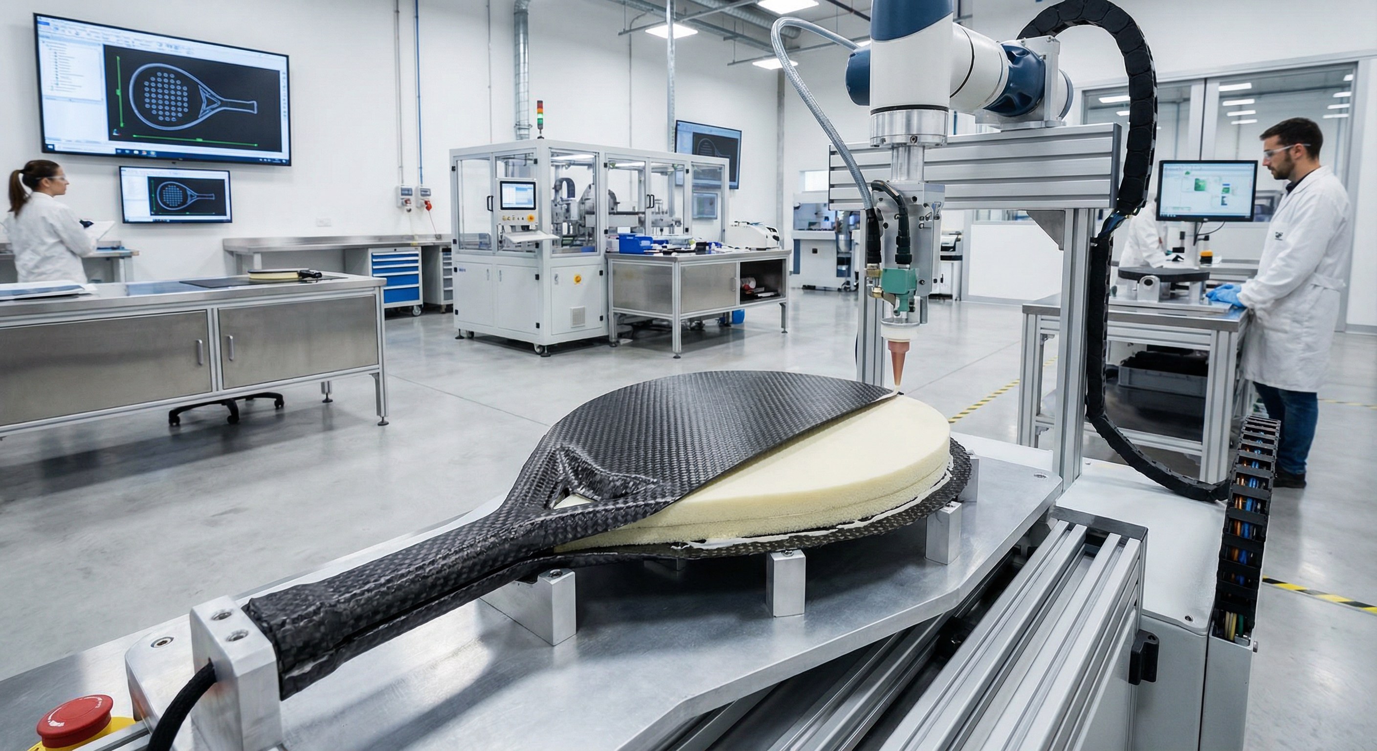 padel racket manufacturing workshop