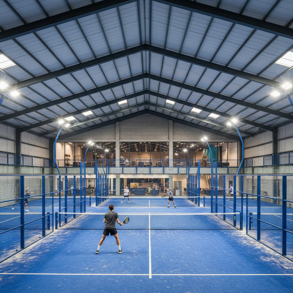 modern indoor padel club visualization