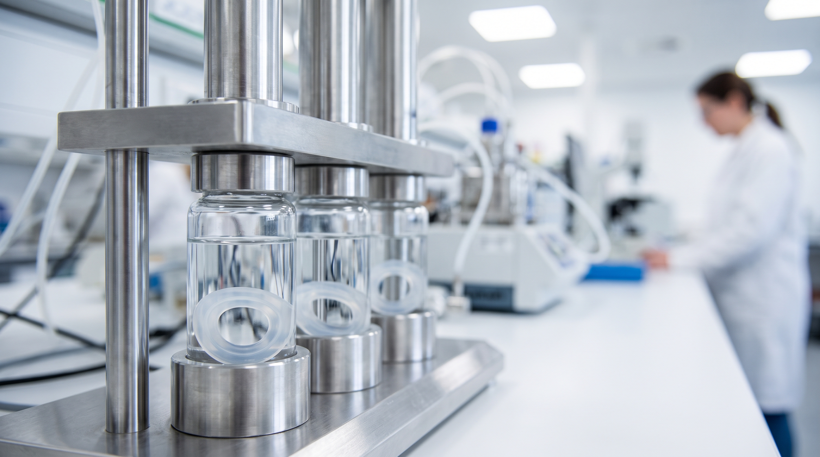 Clean laboratory testing setup for food-safe silicone gaskets