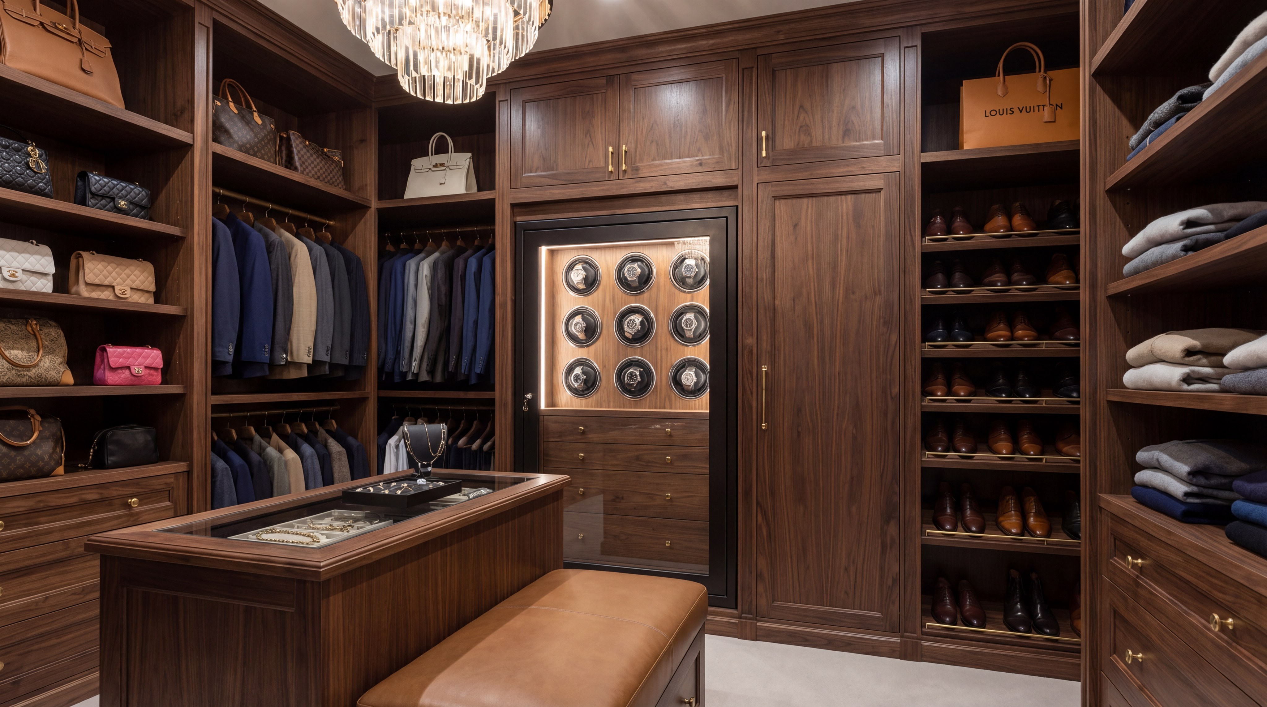 luxury watch winder safe closet