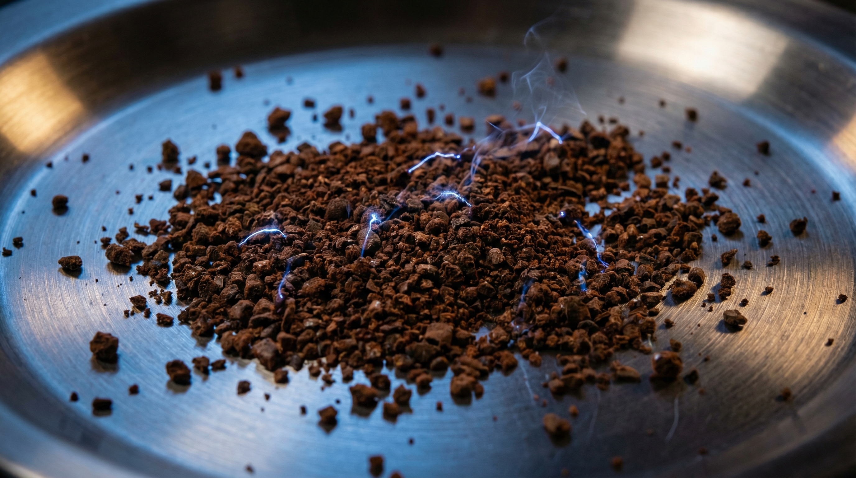 Contaminated bag seal caused by static electricity in powder attracting dust to the heat zone