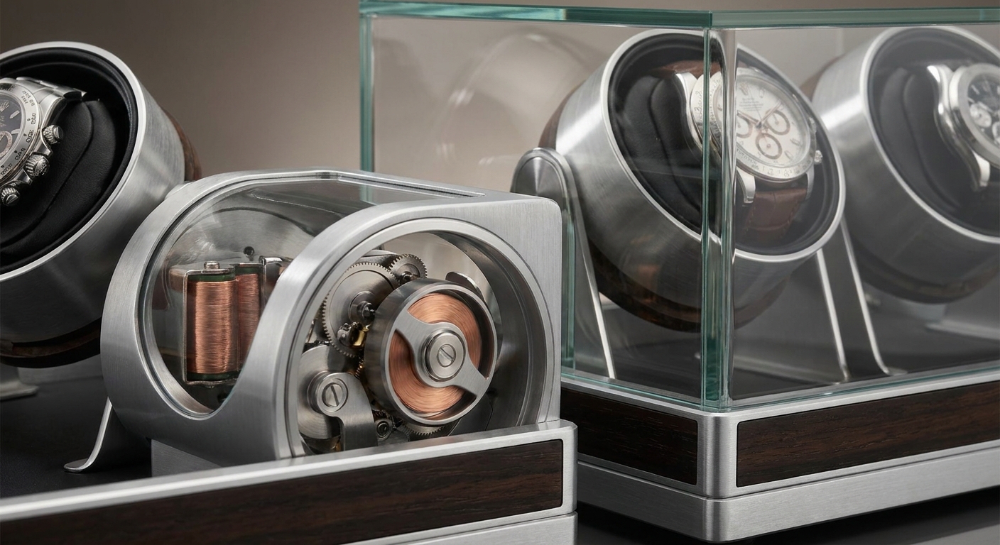 High-precision luxury watch winders utilizing silent rotor systems