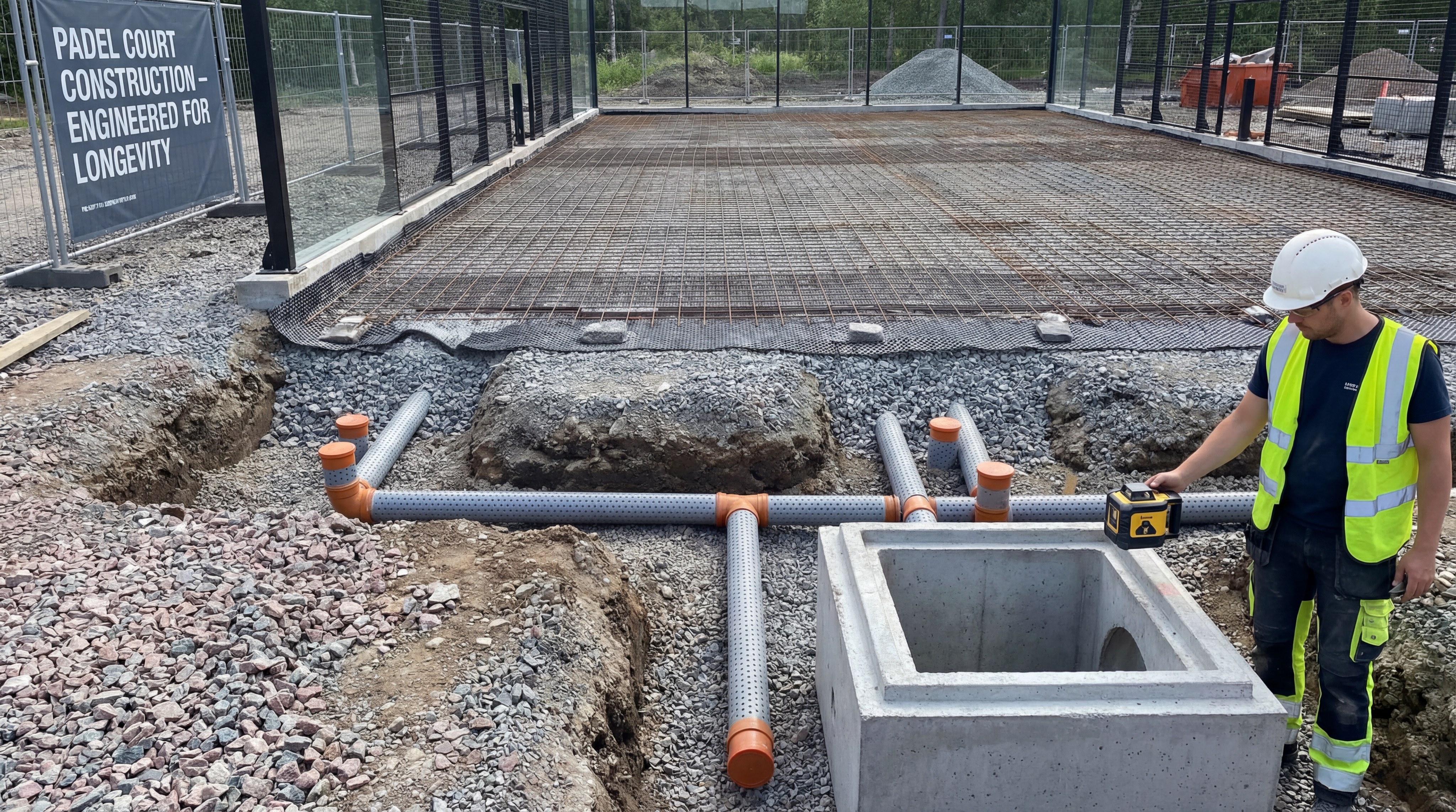 padel court drainage construction