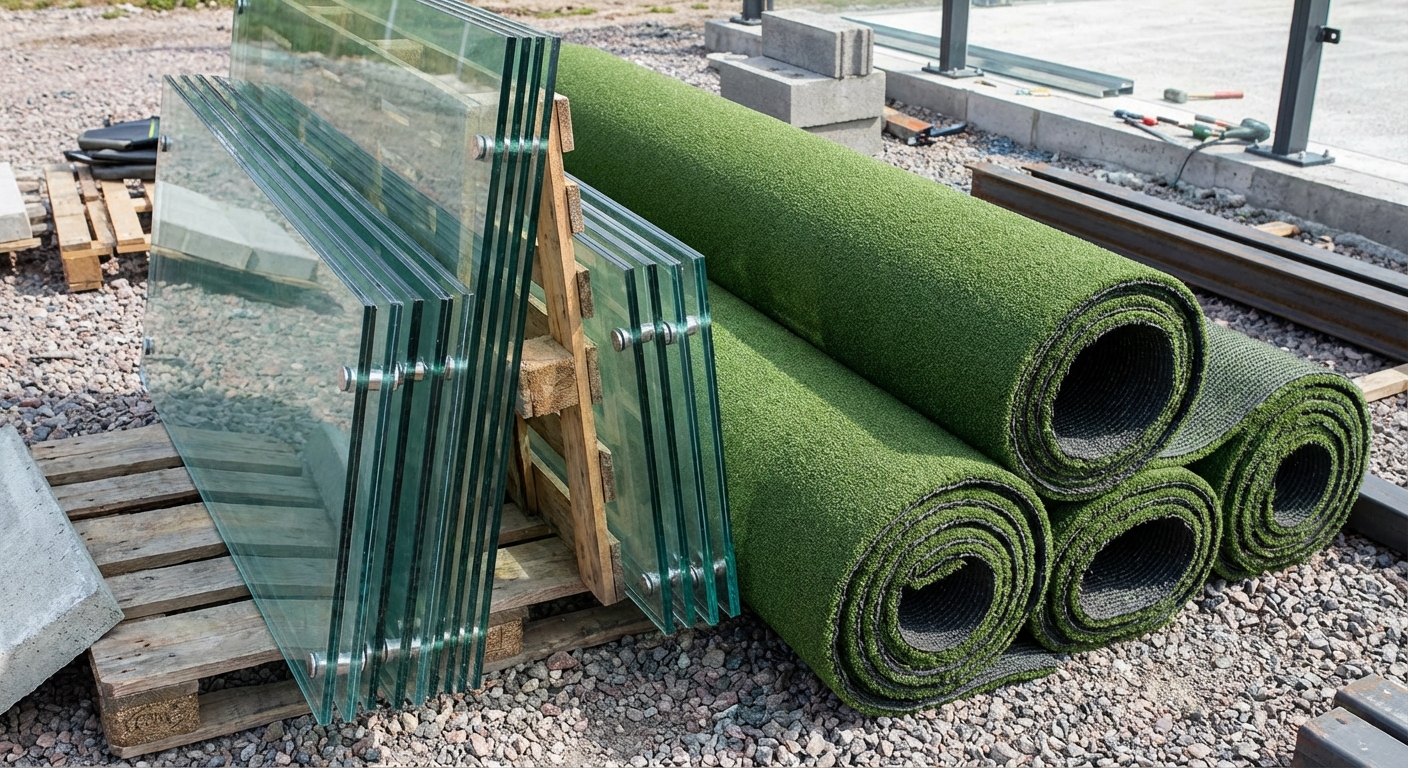 padel court materials closeup