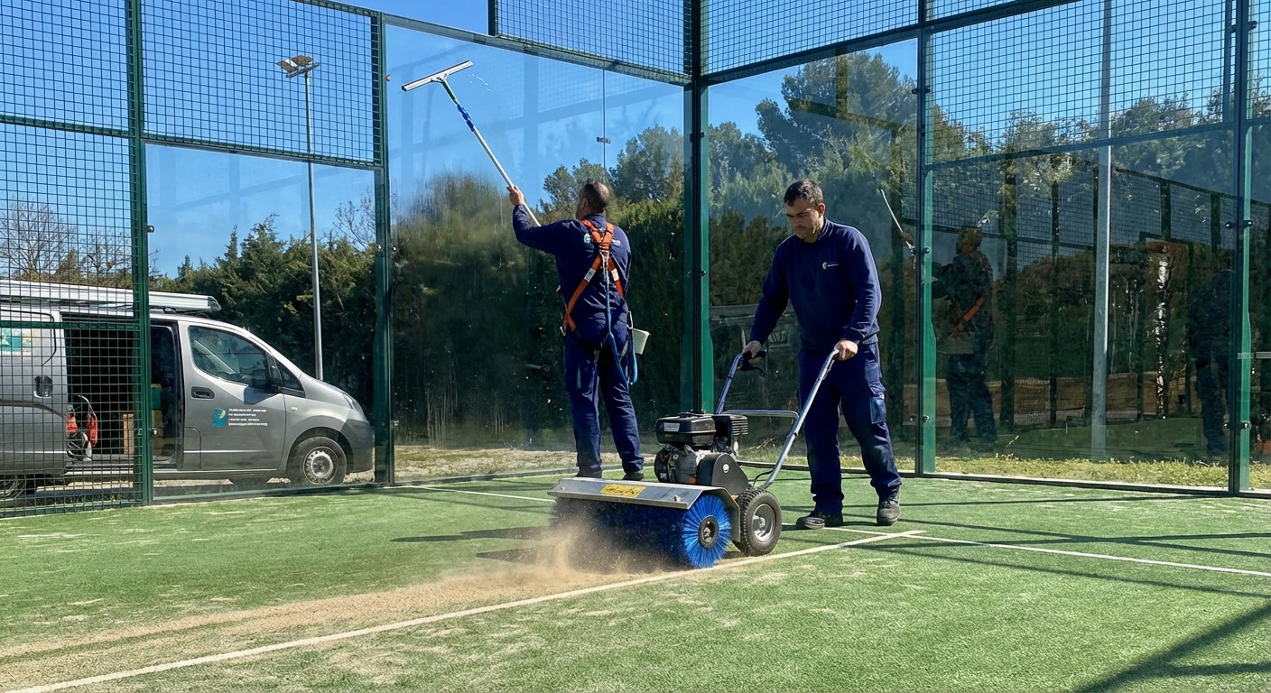 padel court maintenance cleaning