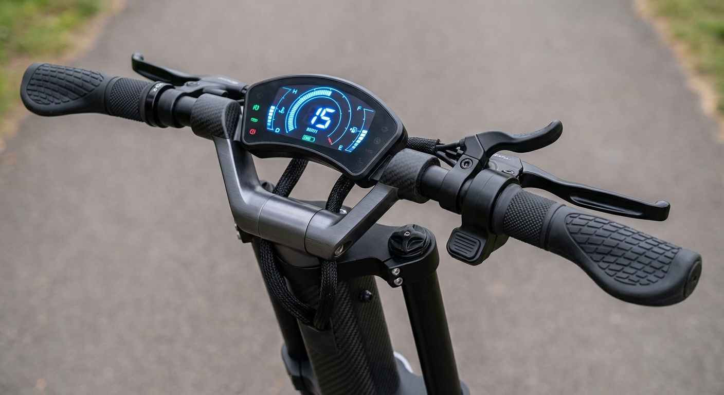 electric scooter cockpit view