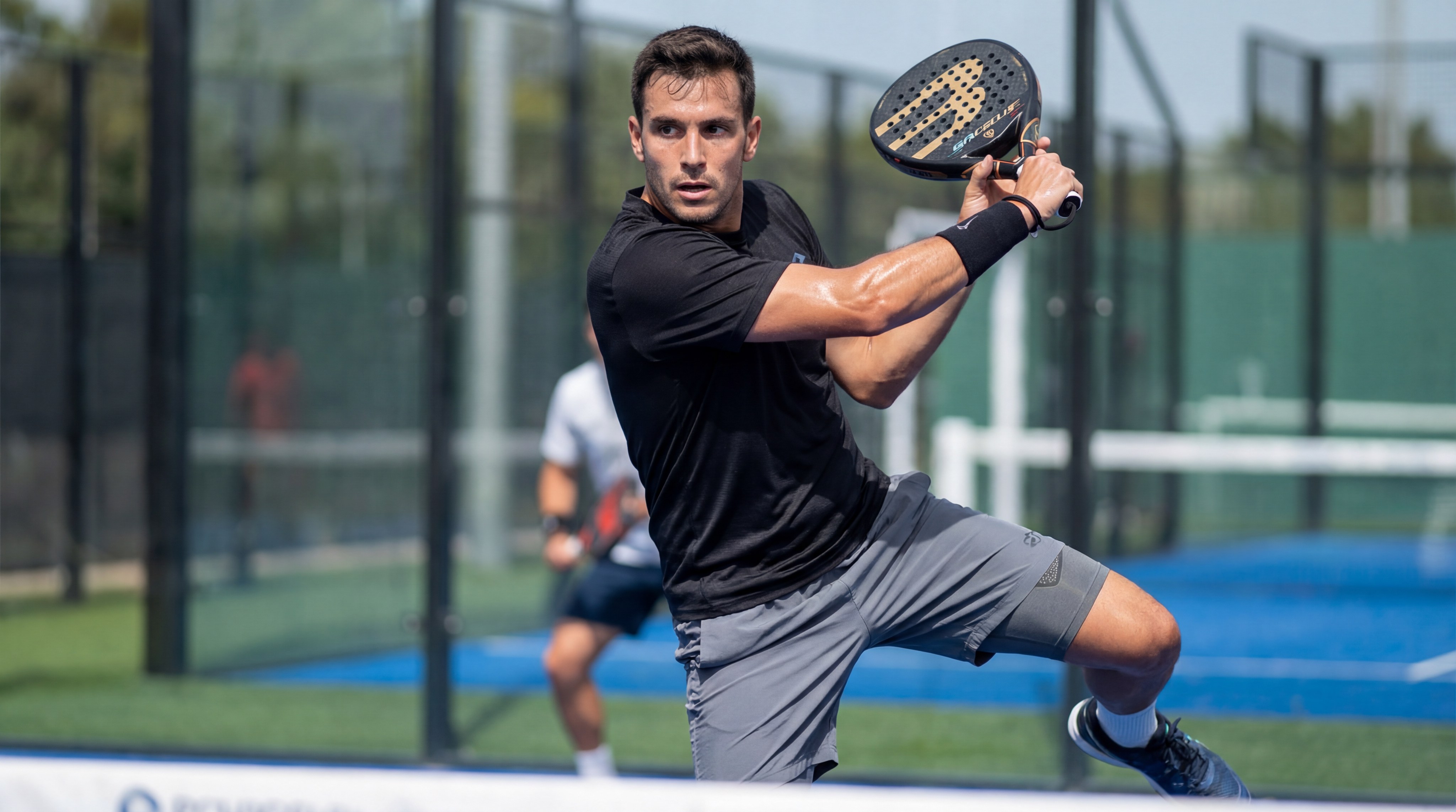 player performing backhand stroke