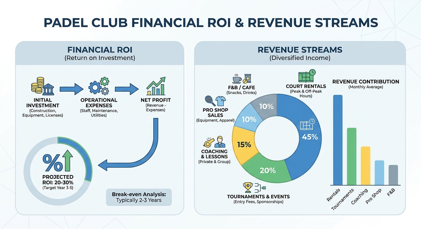 padel club roi revenue infographic