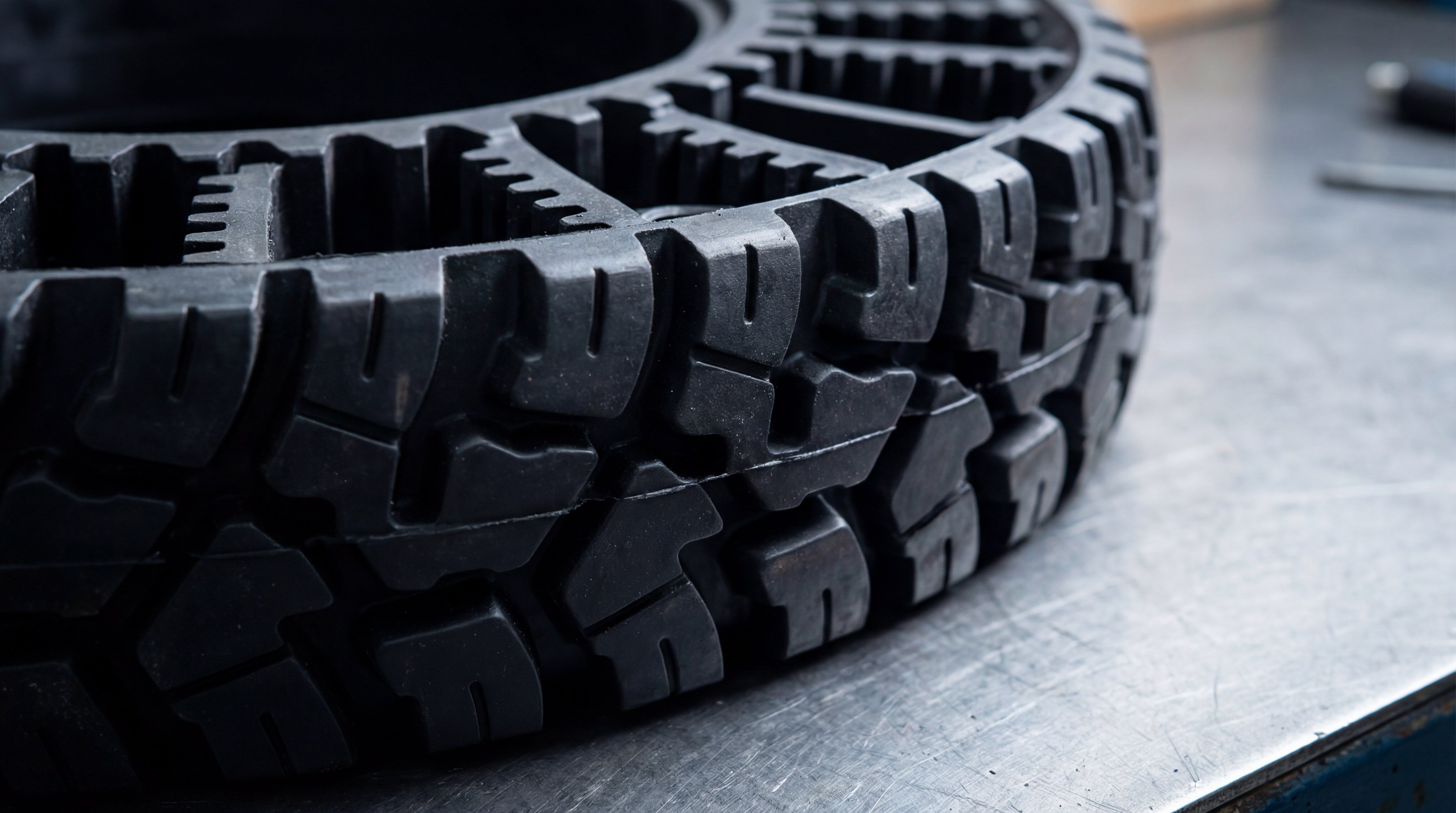 Macro view of a 70A silicone mechanical part with high detail.