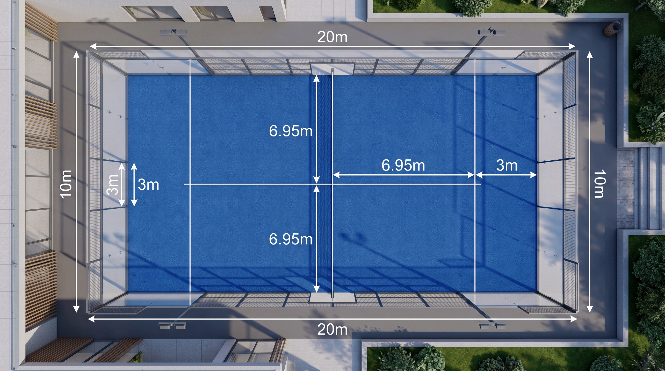 padel court architectural diagram