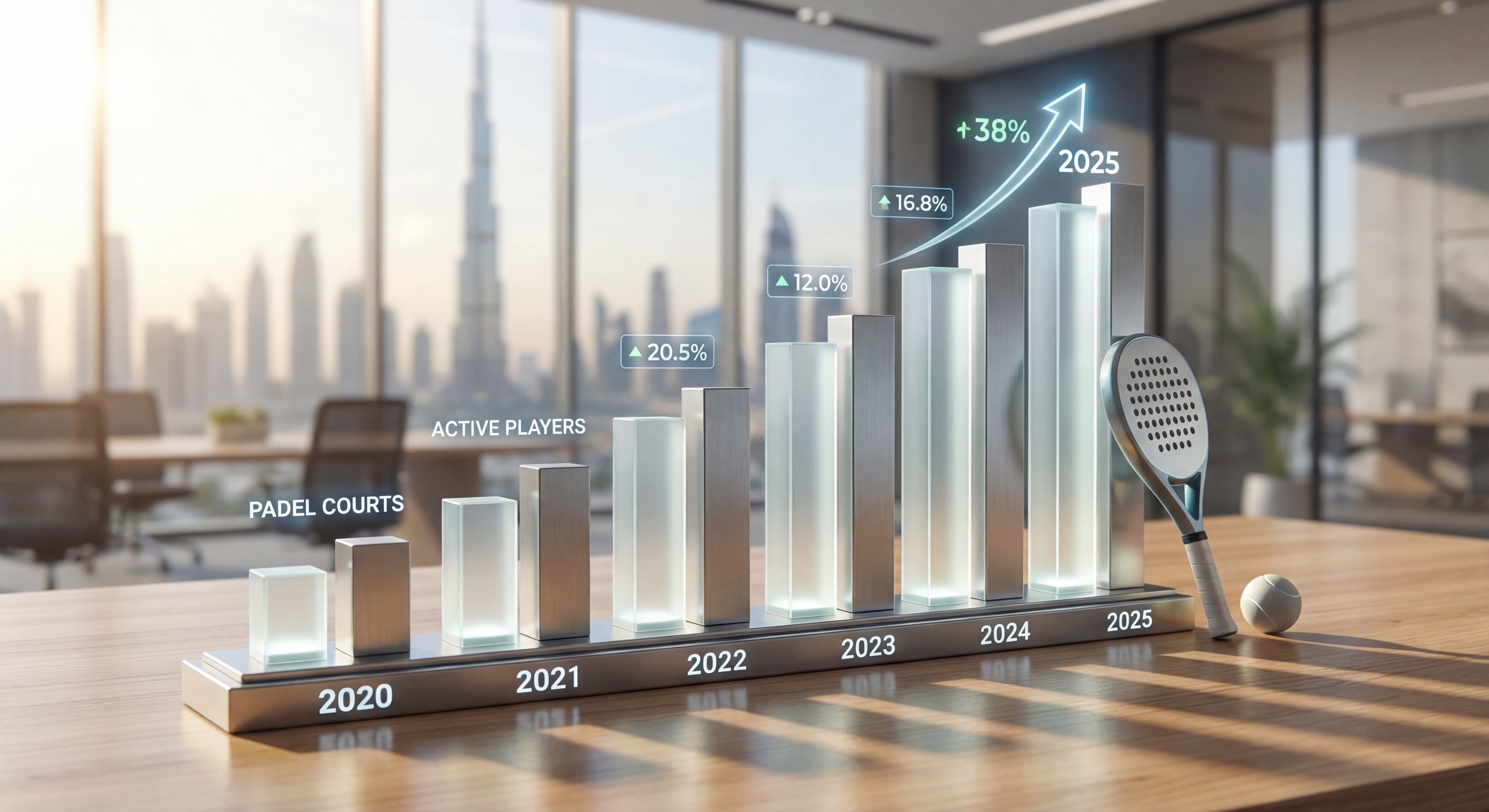 dubai padel growth chart 2020 2025