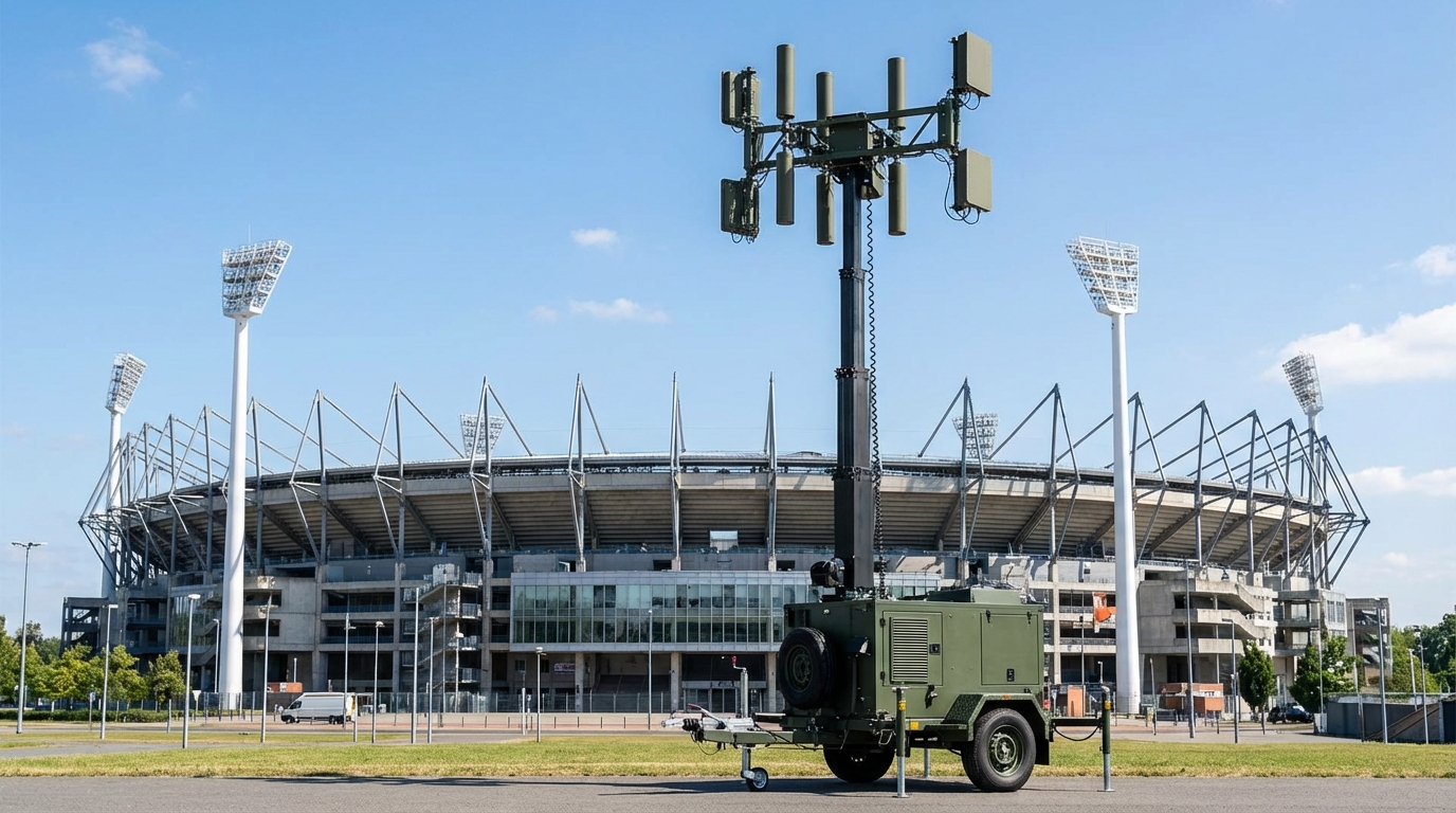 Anti drone jamming stadium system