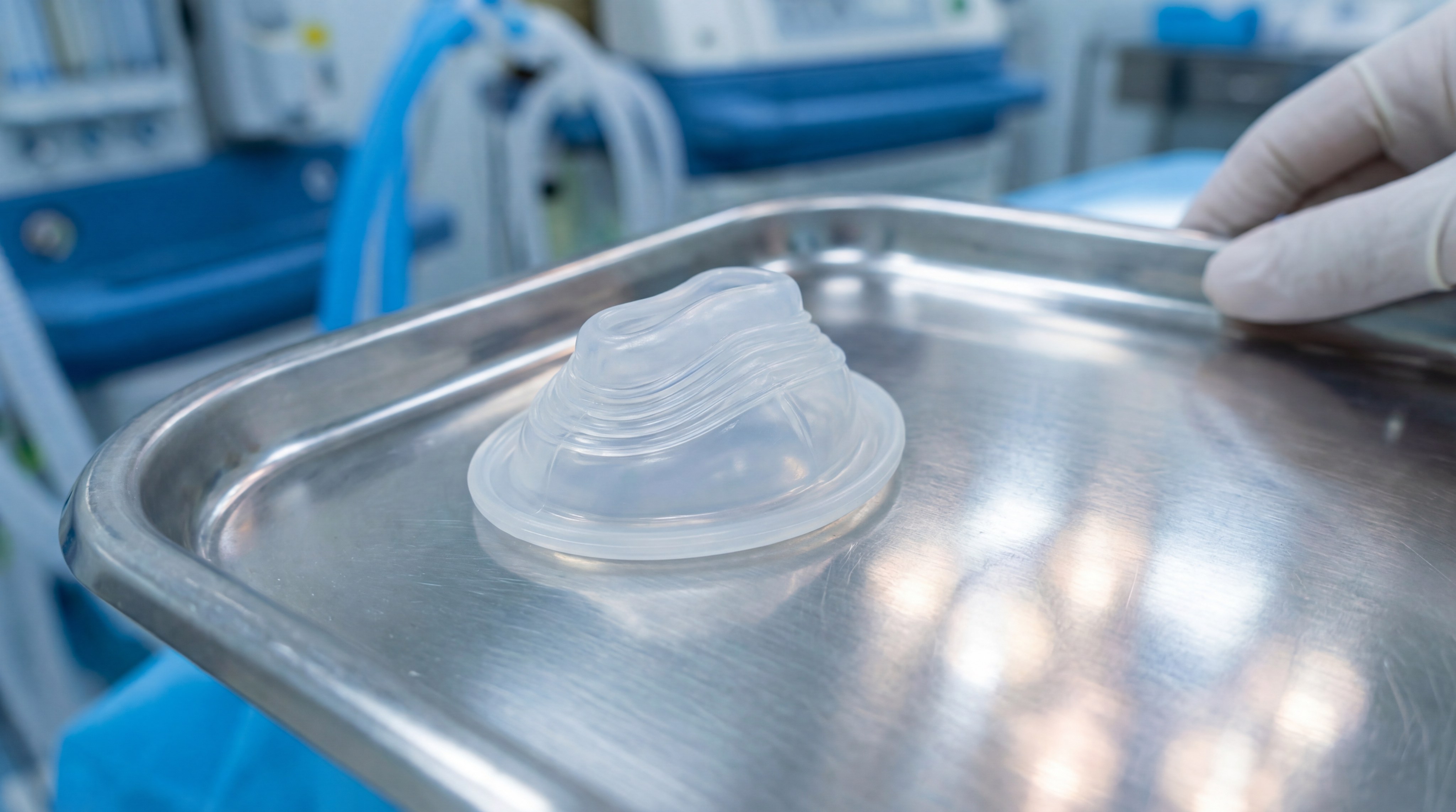 medical silicone component closeup