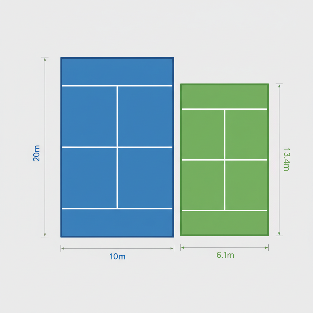 Padel vs pickleball court comparison