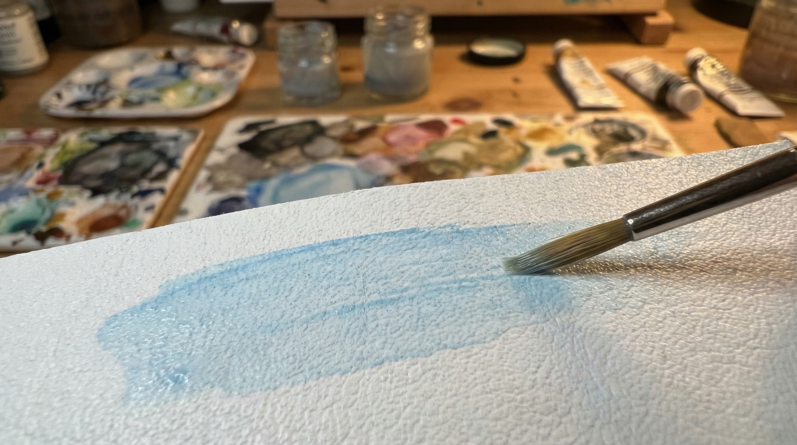 Macro Detail of Leather Painting Strokes