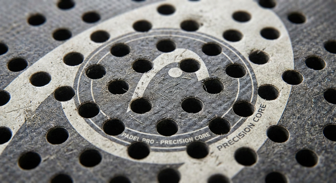 padel racket sweet spot closeup