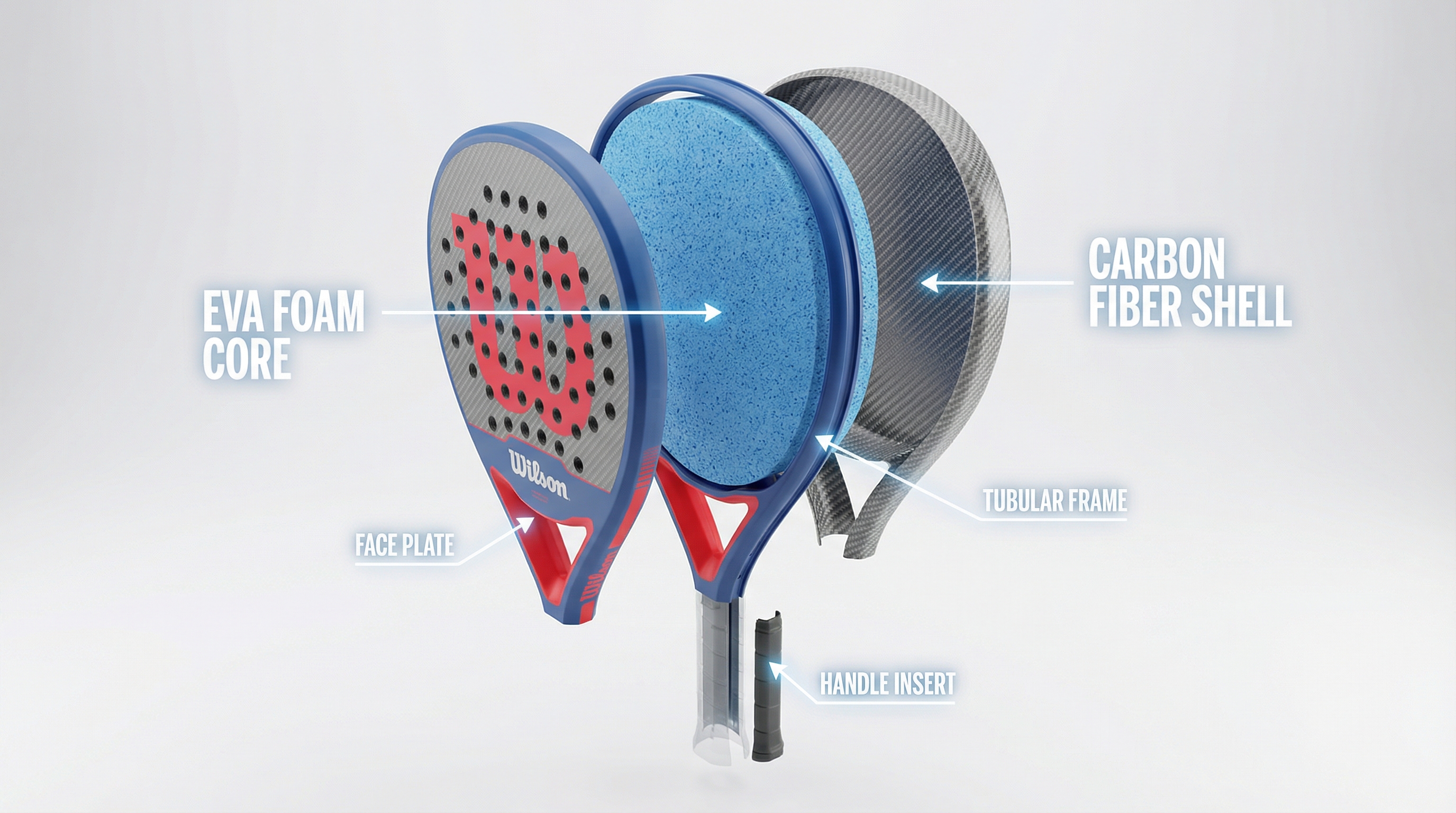 wilson padel racket 3d cross section