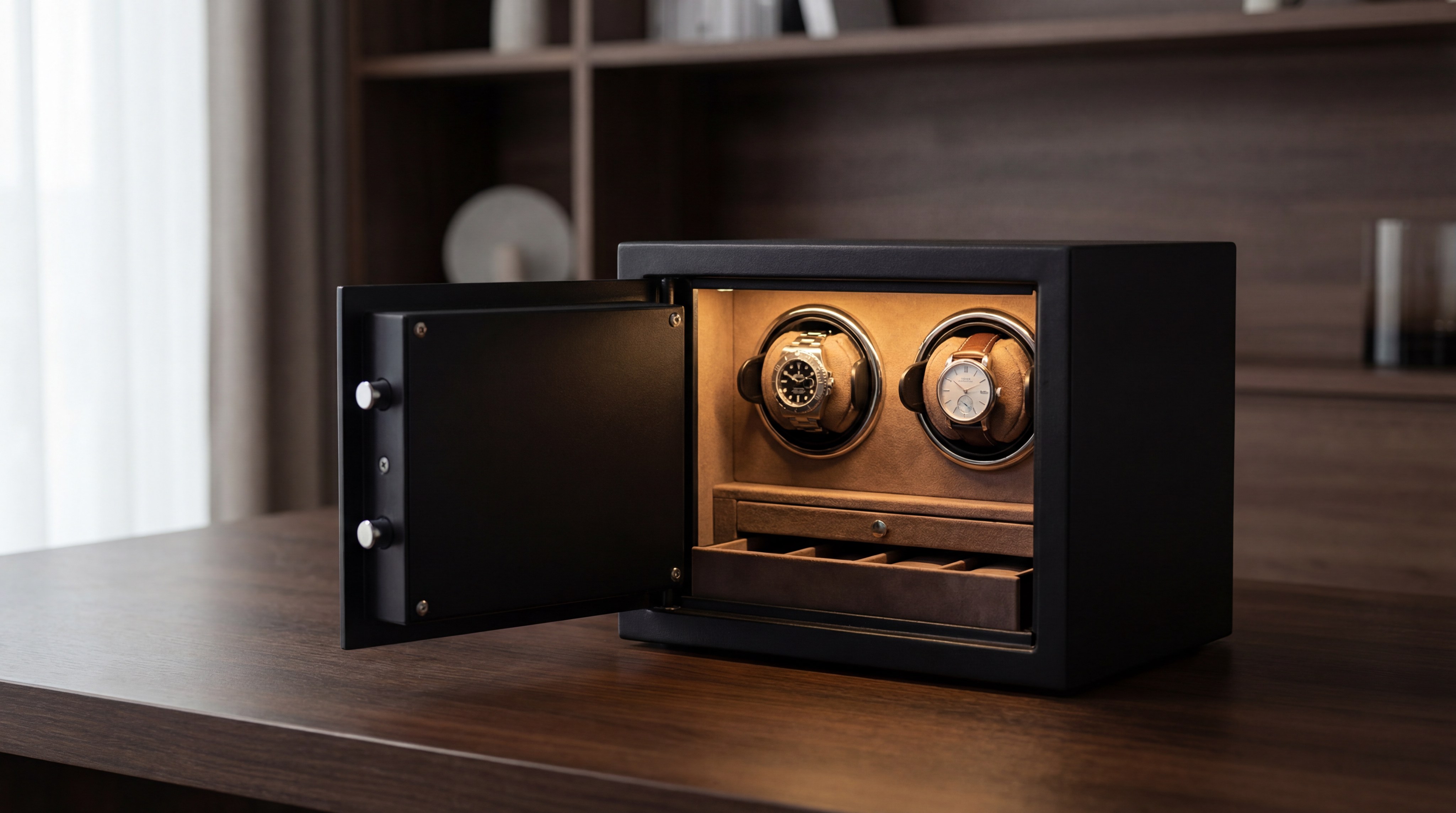 luxury watch safe product shot