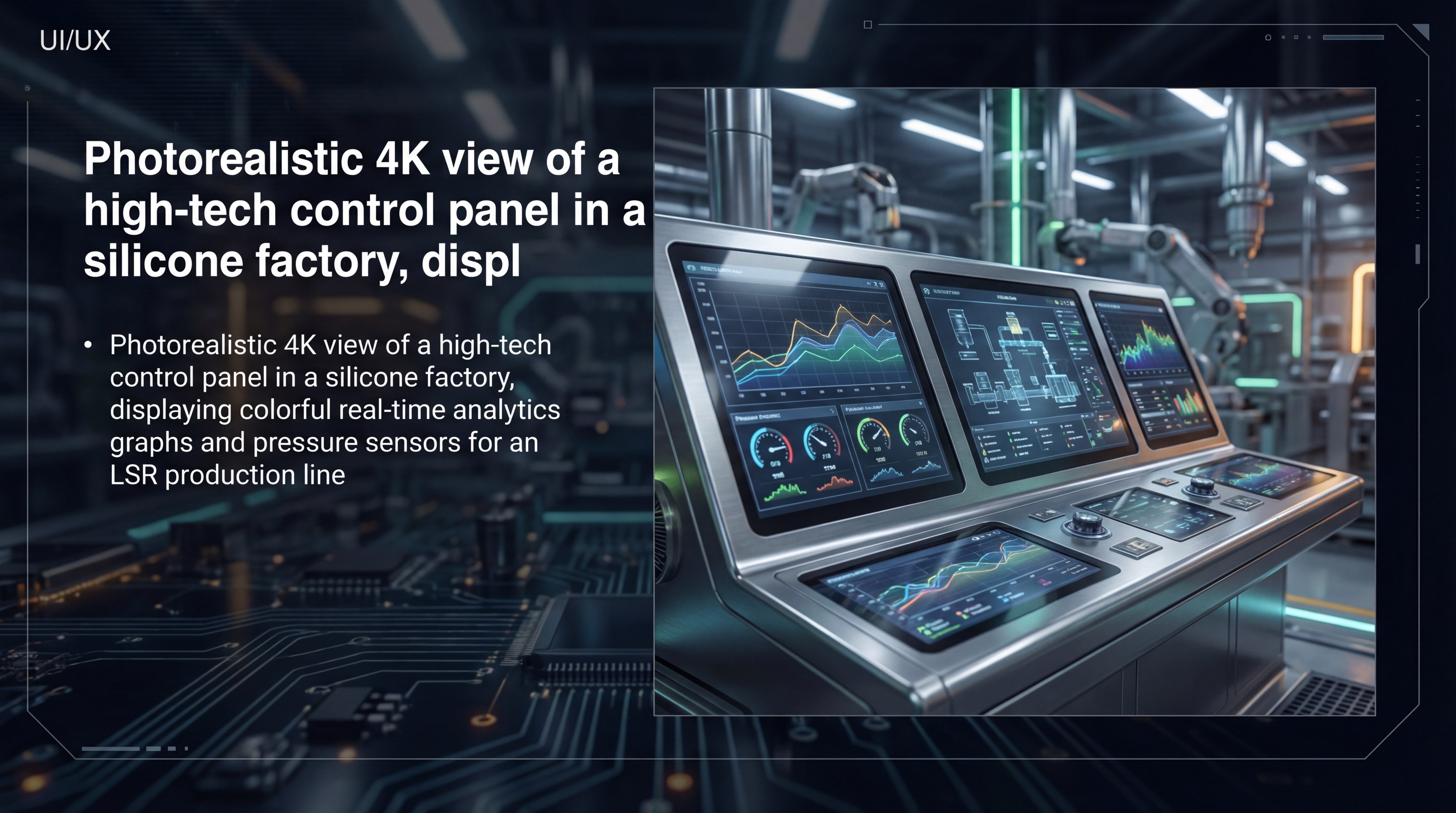 Control panel showing real-time analytics for LSR production