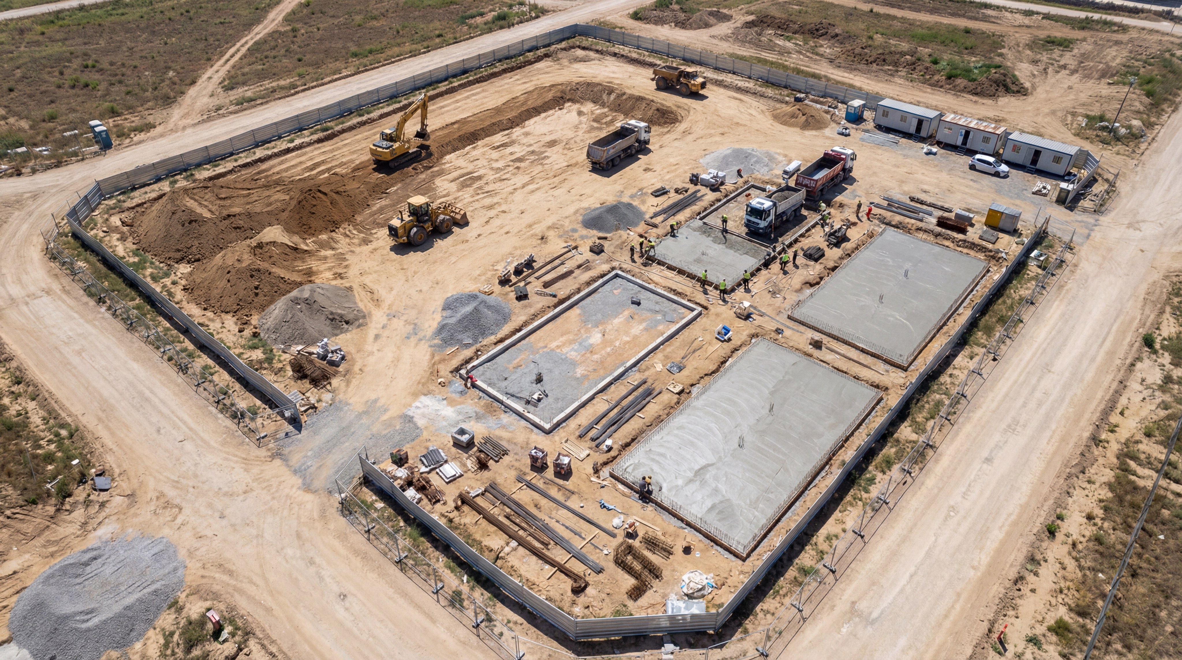 padel facility construction aerial