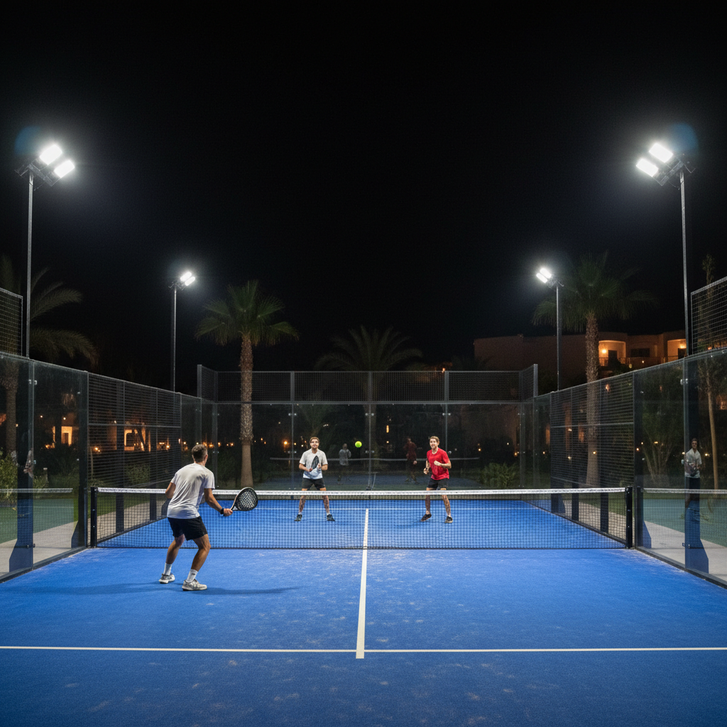 padel court night lighting