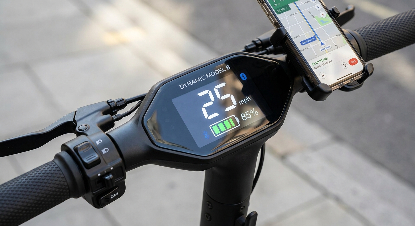 Dynamic Scooter B LED Dashboard Closeup