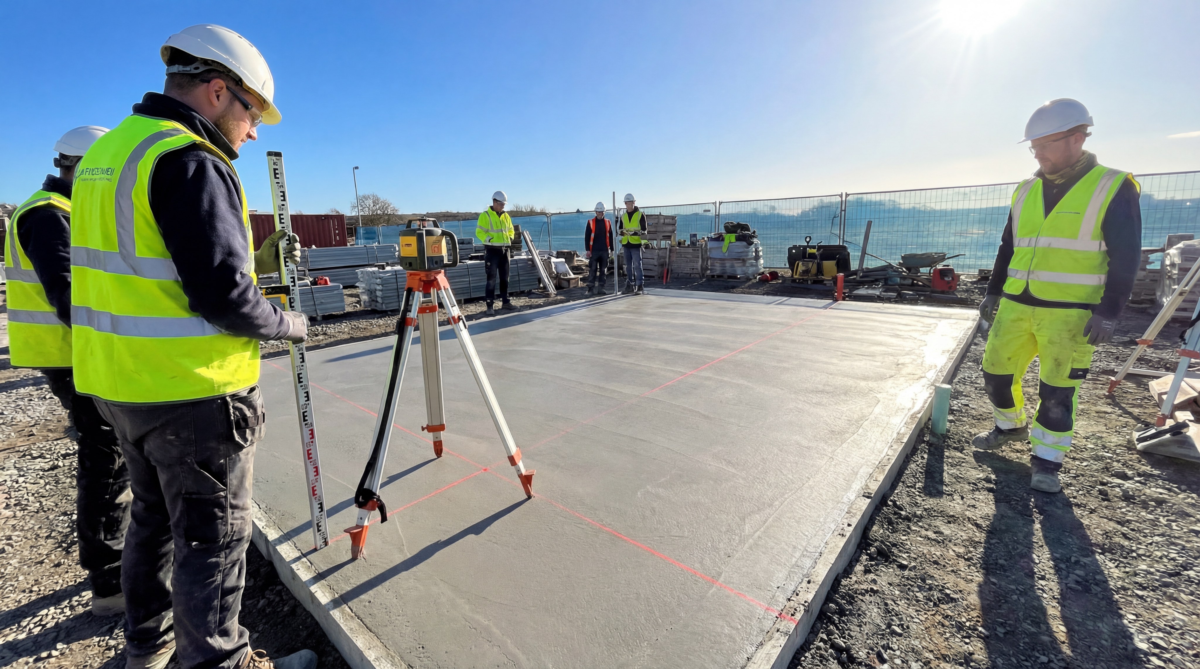 construction crew padel court foundation